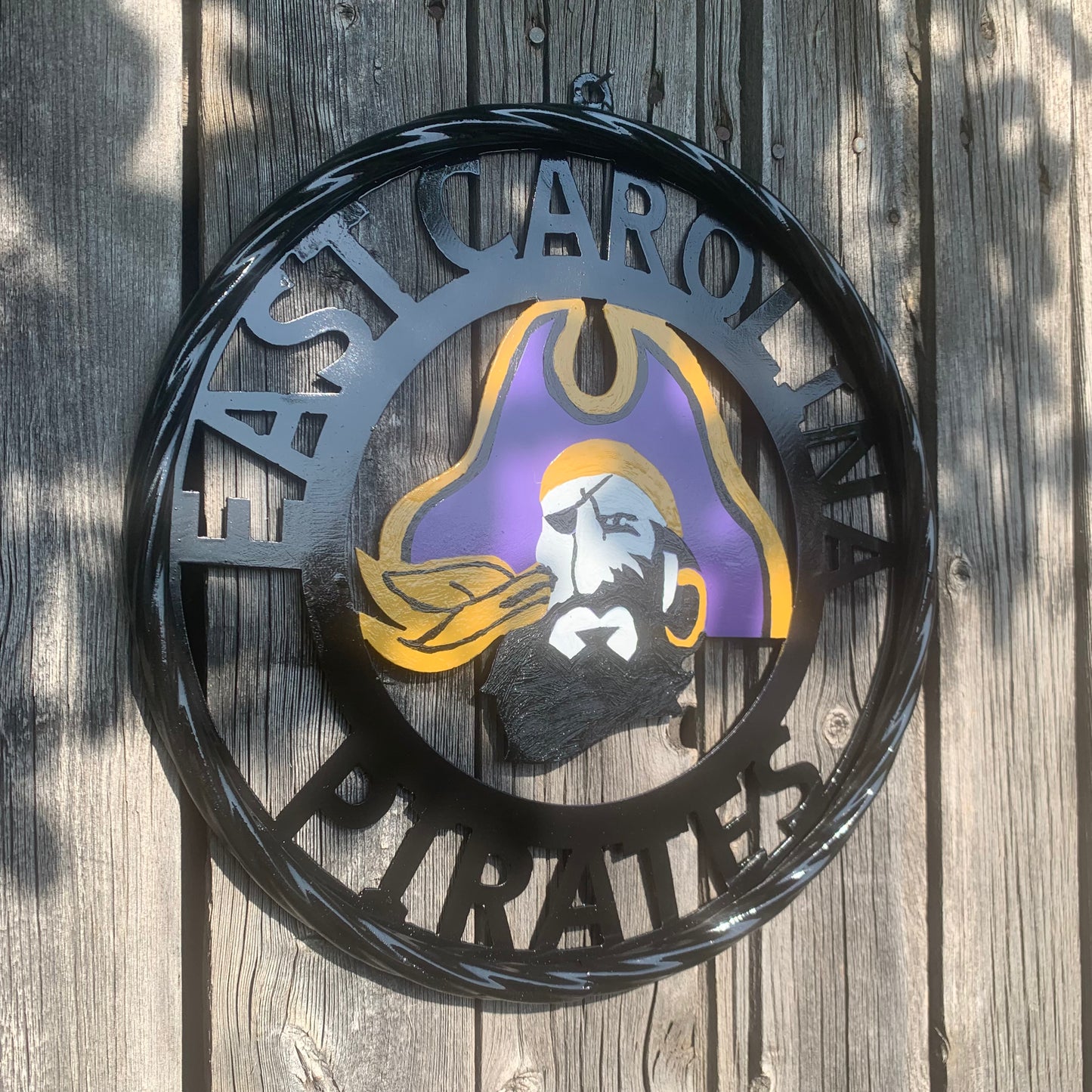EAST CAROLINA CUSTOM METAL VINTAGE CRAFT SIGN TEAM ART WESTERN HOME DECOR HANDMADE