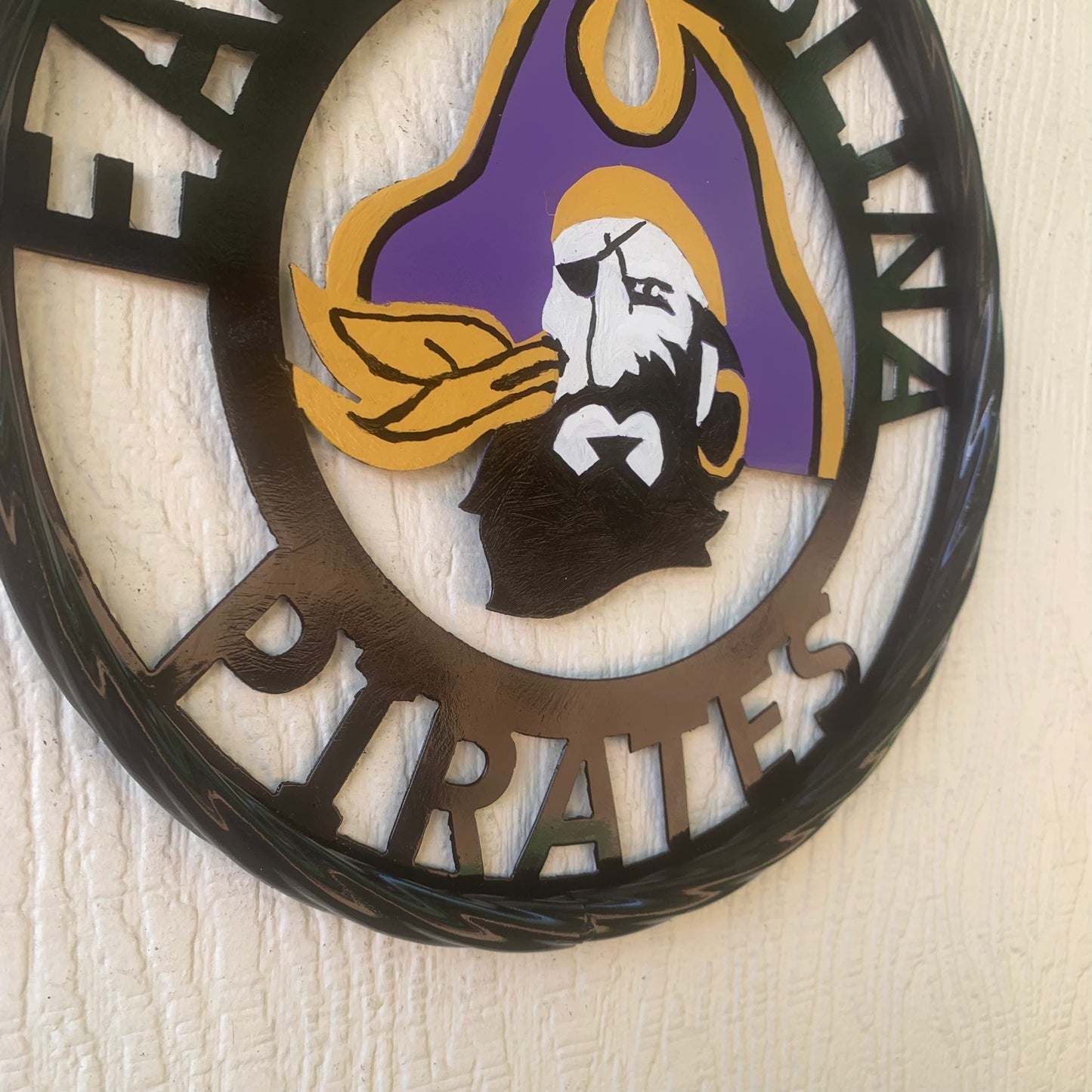 EAST CAROLINA CUSTOM METAL VINTAGE CRAFT SIGN TEAM ART WESTERN HOME DECOR HANDMADE
