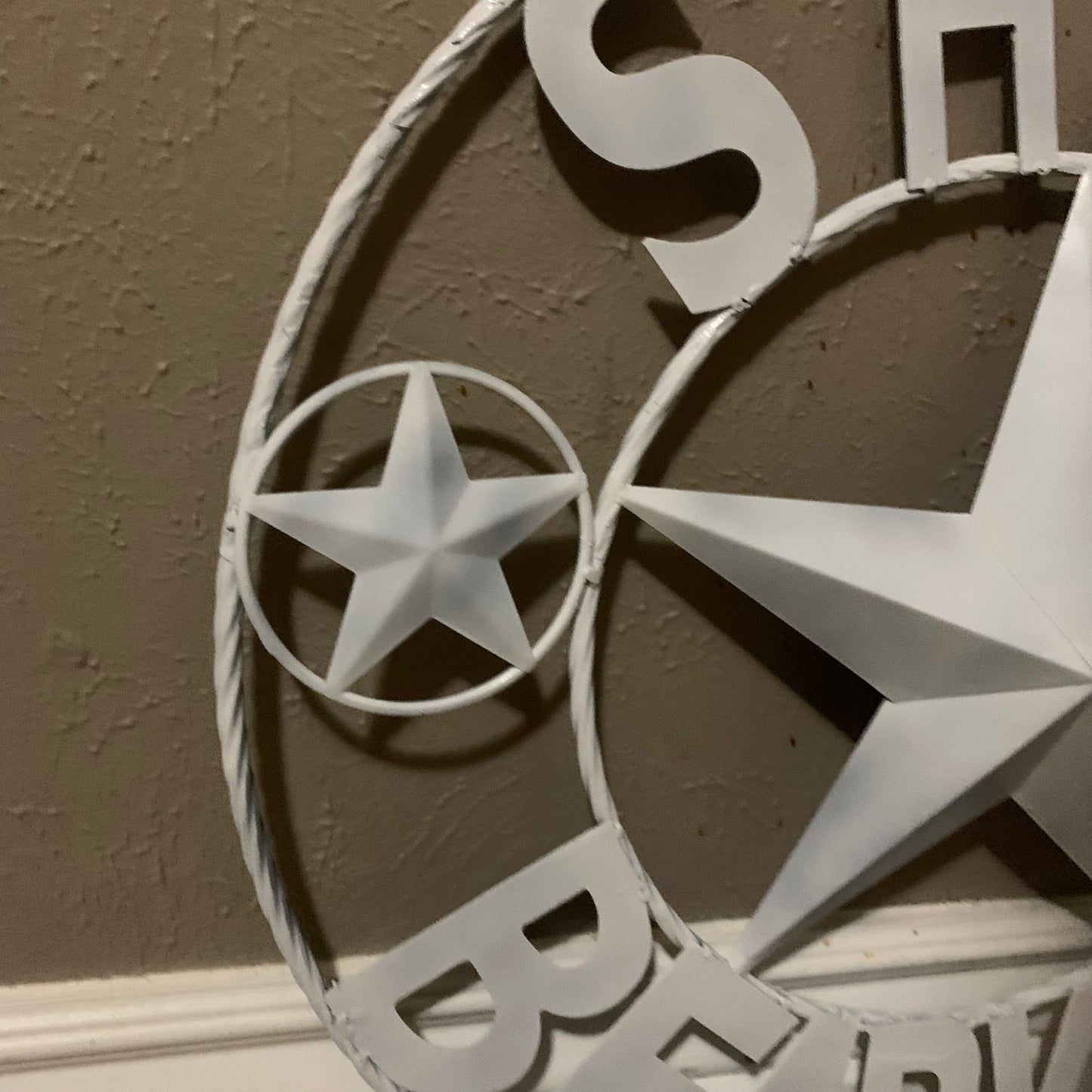 24",32" SHSU SAM HOUSTON BEARKATS RUSTIC WHITE METAL CUSTOM VINTAGE CRAFT RUSTIC BLACK TEAM STAR HANDMADE