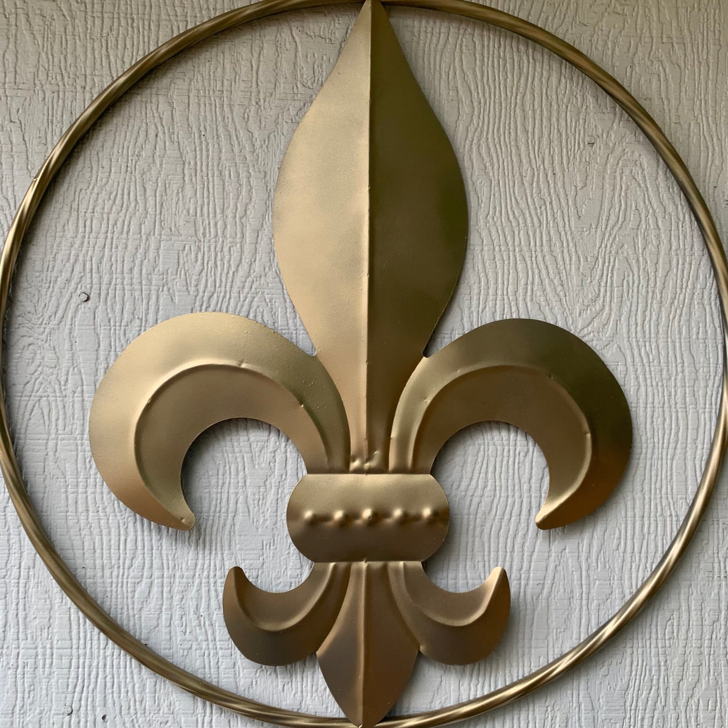 24" GOLD FLEUR DE LIS METAL SIGN WESTERN HOME DECOR HANDMADE NEW ART #EH10149