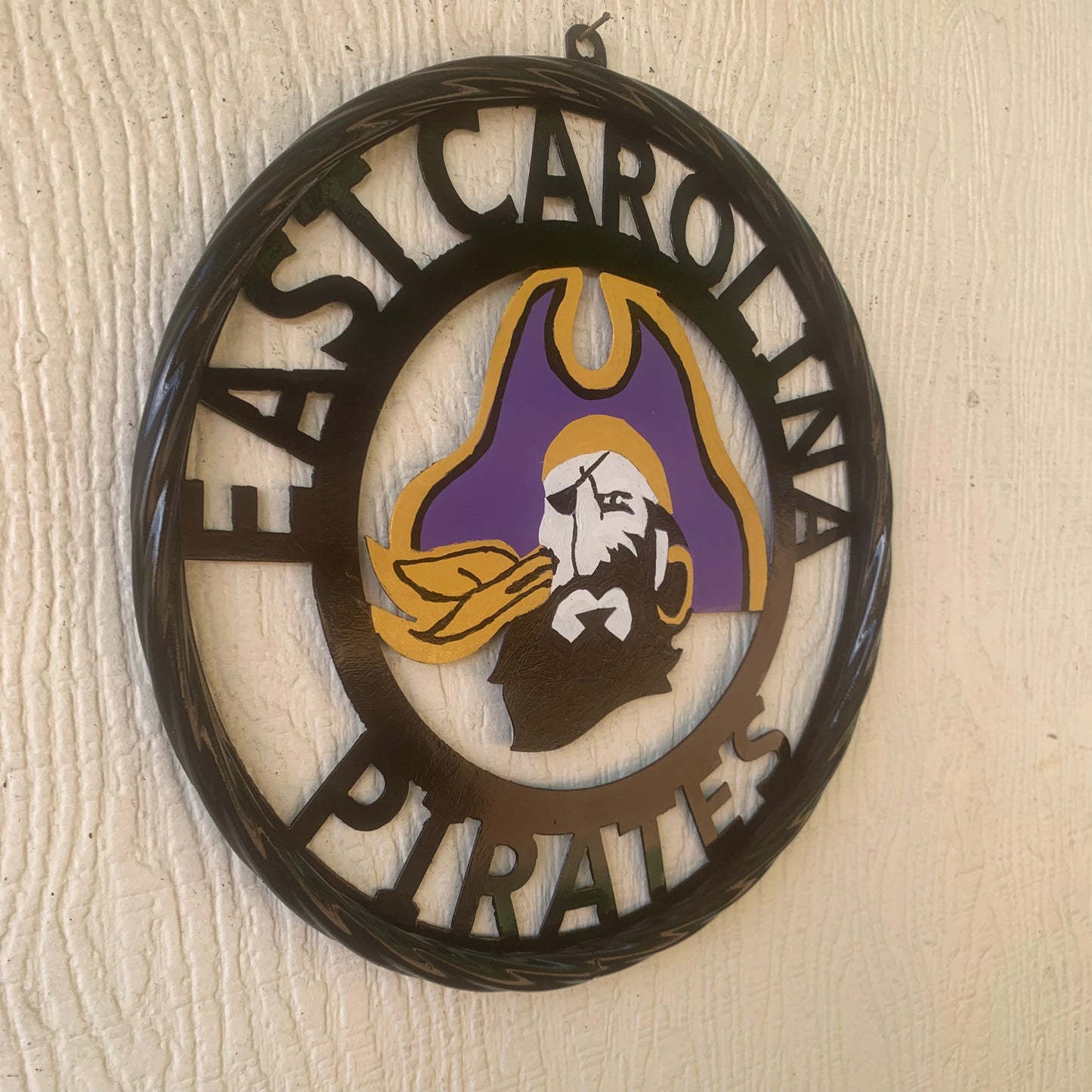 EAST CAROLINA CUSTOM METAL VINTAGE CRAFT SIGN TEAM ART WESTERN HOME DECOR HANDMADE
