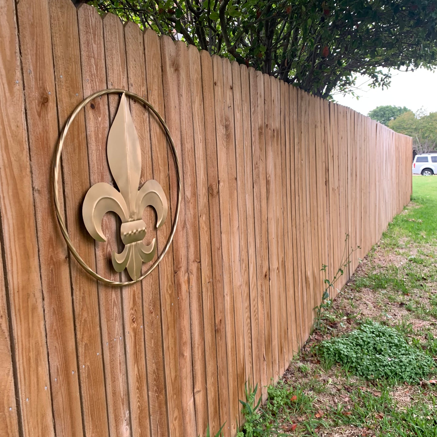 24" GOLD FLEUR DE LIS METAL SIGN WESTERN HOME DECOR HANDMADE NEW ART #EH10149