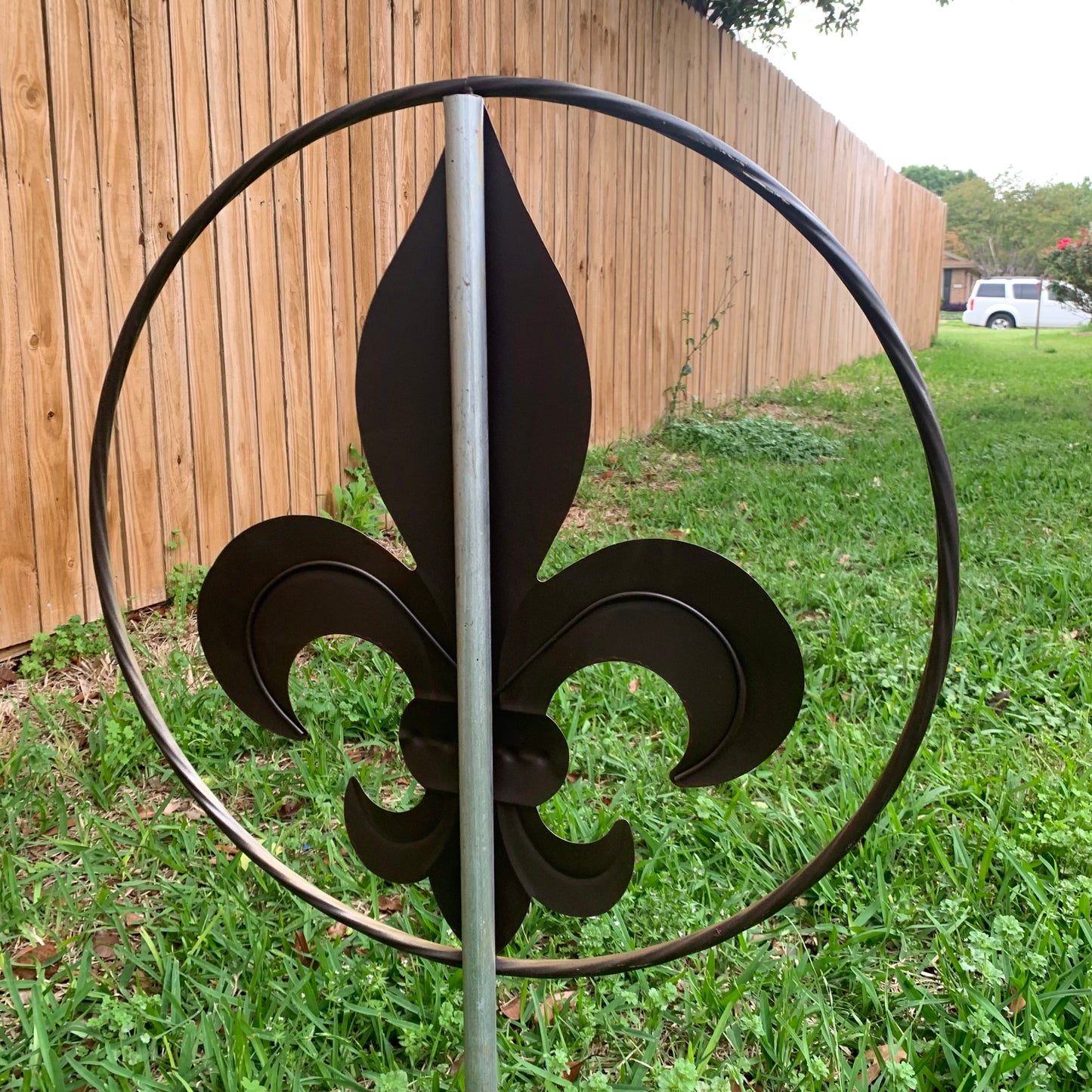 24" GOLD FLEUR DE LIS METAL SIGN WESTERN HOME DECOR HANDMADE NEW ART #EH10149