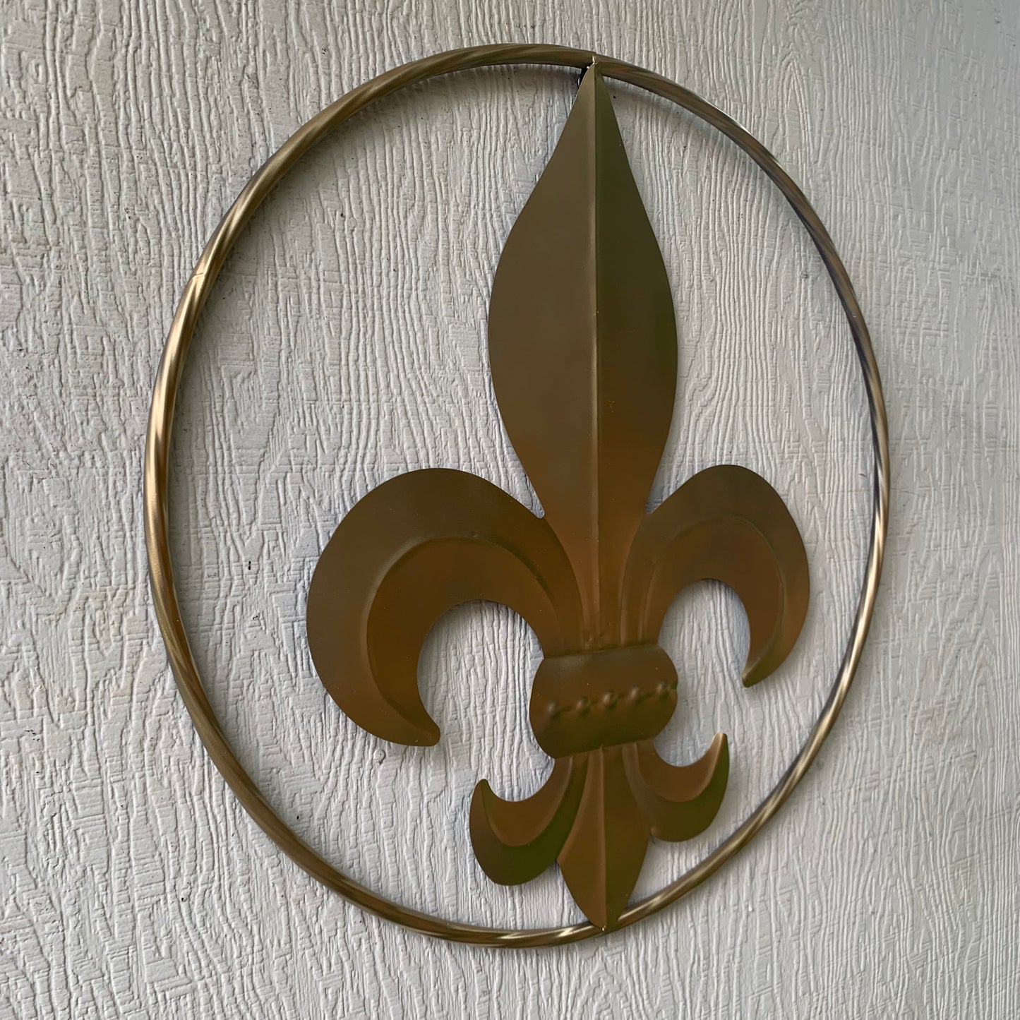 24" GOLD FLEUR DE LIS METAL SIGN WESTERN HOME DECOR HANDMADE NEW ART #EH10149