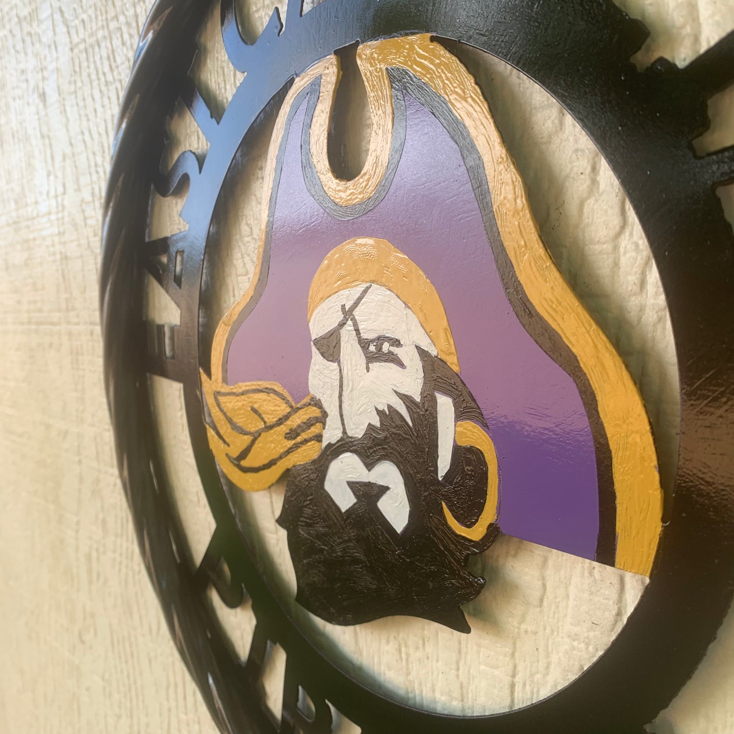 EAST CAROLINA CUSTOM METAL VINTAGE CRAFT SIGN TEAM ART WESTERN HOME DECOR HANDMADE