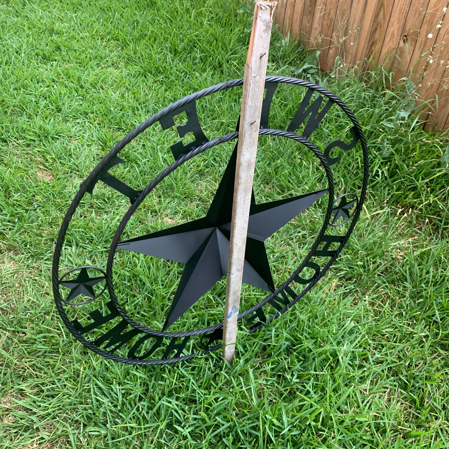 HOME SWEET HOME BARN STAR 24",32",36" RUSTIC BLACK METAL LONE STAR WESTERN HOME DECOR HANDMADE NEW #EH10549