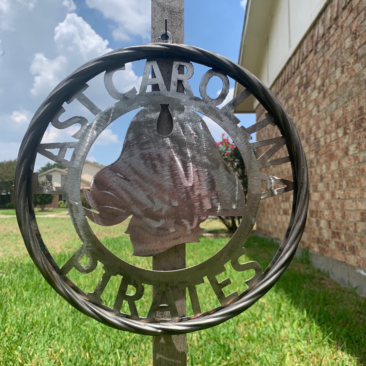 EAST CAROLINA CUSTOM RAW METAL VINTAGE CRAFT WALL ART TEAM SIGN HANDMADE