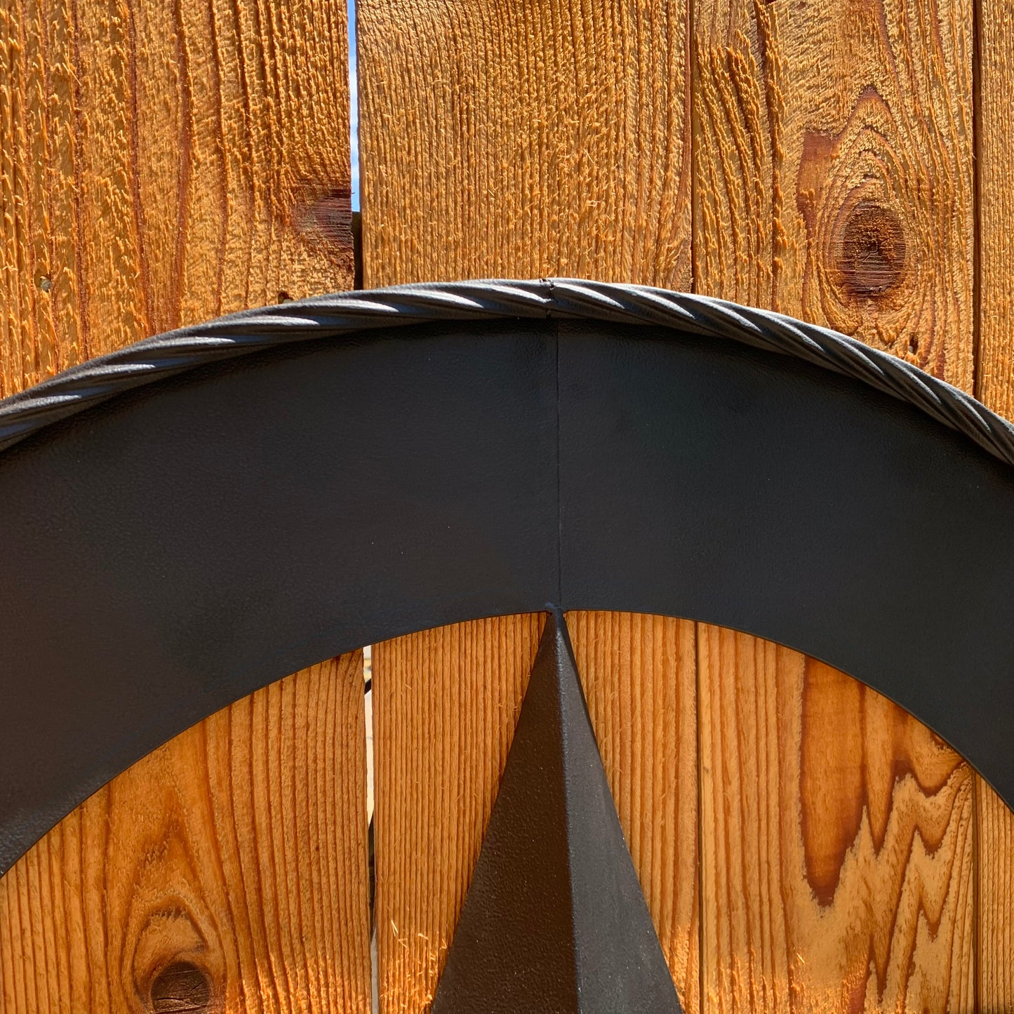 36" RUSTIC BLACK LONE STAR WIDE BAND RING TWISTED ROPE RING 3d METAL STAR WALL ART WESTERN HOME DECOR HANDMADE NEW #EH11879