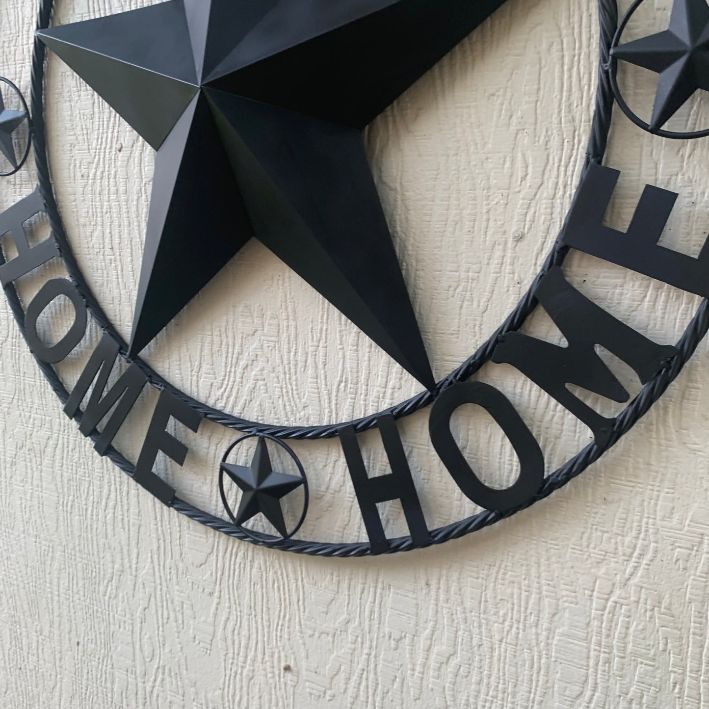 HOME SWEET HOME BARN STAR 24",32",36" RUSTIC BLACK METAL LONE STAR WESTERN HOME DECOR HANDMADE NEW #EH10549