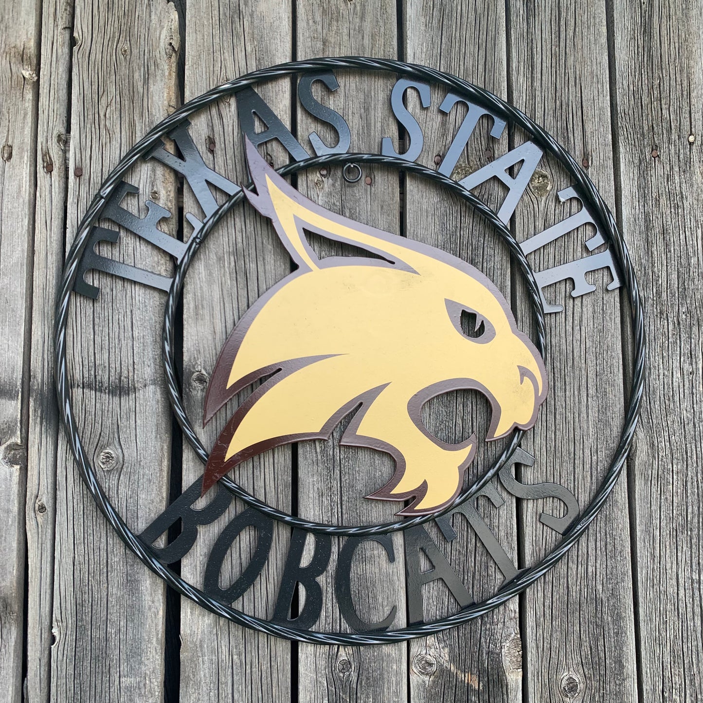 12",18",24",32",36" TEXAS STATE BOBCATS CUSTOM METAL VINTAGE CRAFT TEAM SIGN WESTERN HOME DECOR HANDMADE