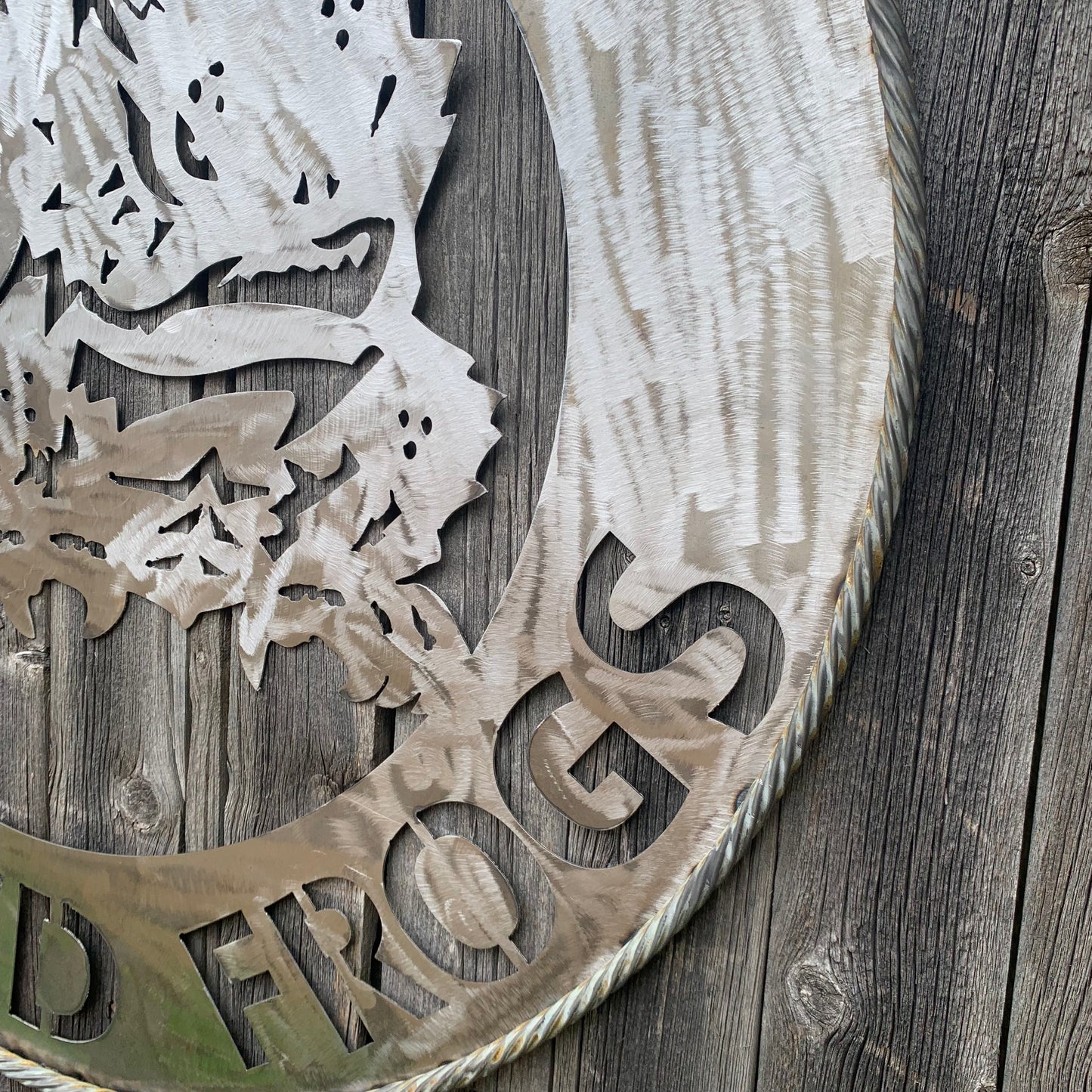 32" TCU HORNED FROGS CUSTOM RAW METAL VINTAGE CRAFT WIDE BAND RING TEAM SIGN HANDMADE