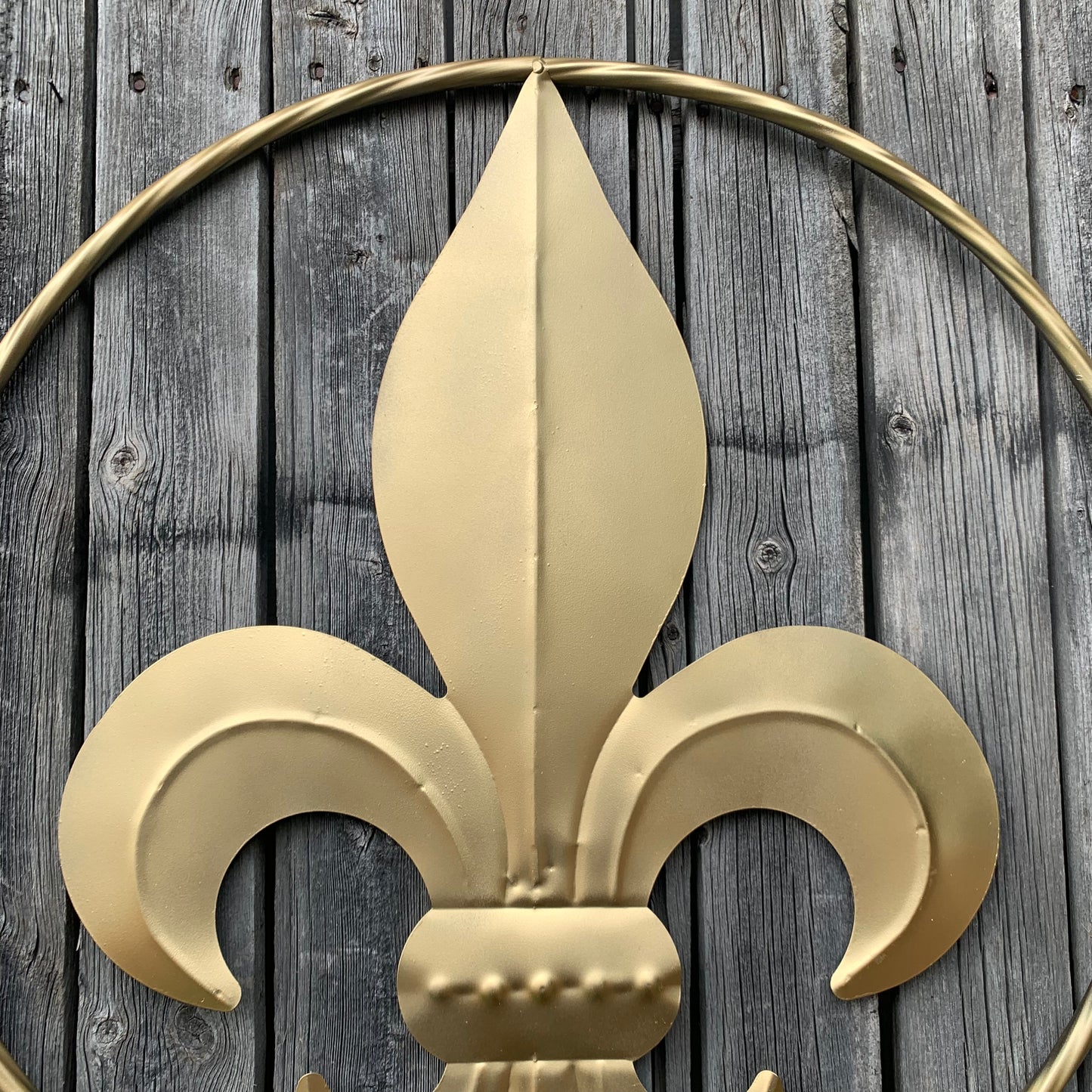 24" GOLD FLEUR DE LIS METAL SIGN WESTERN HOME DECOR HANDMADE NEW ART #EH10149