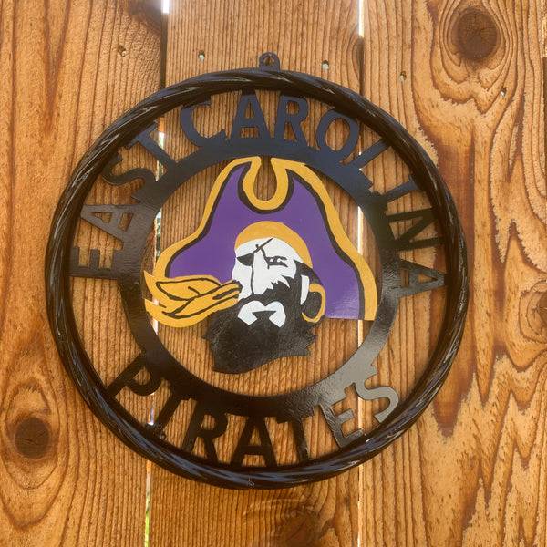 EAST CAROLINA CUSTOM METAL VINTAGE CRAFT SIGN TEAM ART WESTERN HOME DECOR HANDMADE