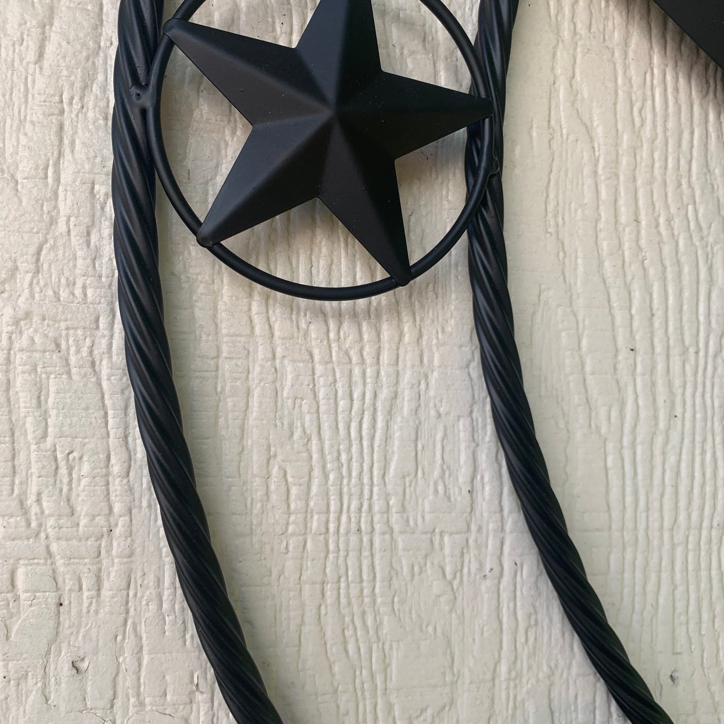 HEATH TEXAS STYLE CUSTOM STAR NAME BARN METAL STAR 3d TWISTED ROPE RING WESTERN HOME DECOR HANDMADE RUSTIC BLACK 24",32",34",36",40",42",44",46",50"