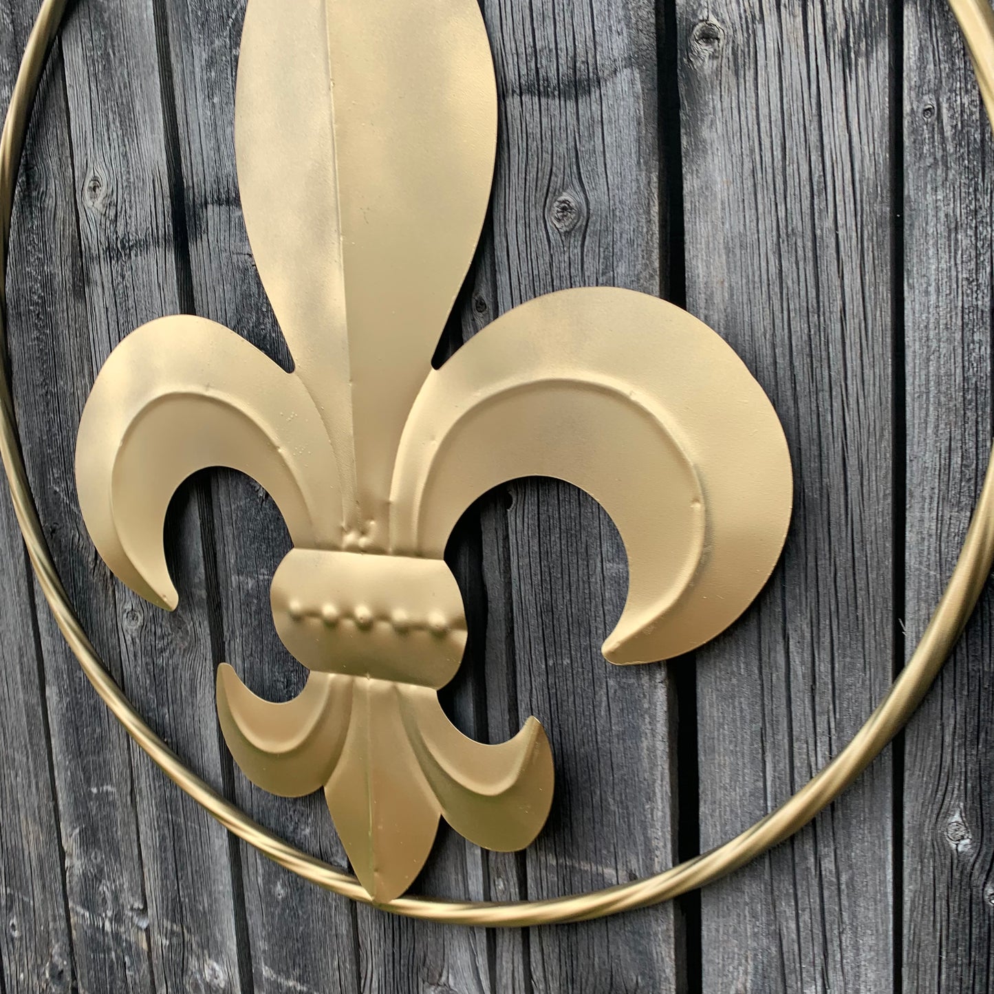 24" GOLD FLEUR DE LIS METAL SIGN WESTERN HOME DECOR HANDMADE NEW ART #EH10149