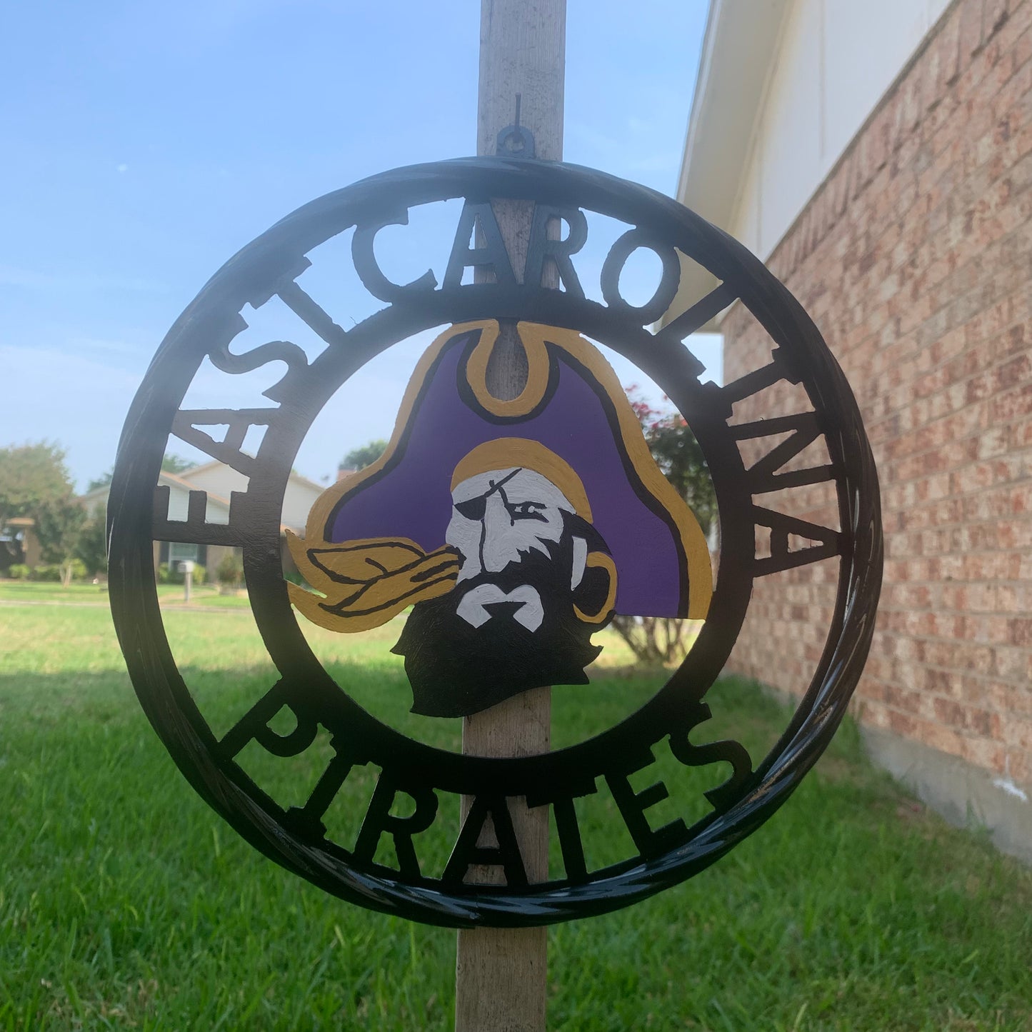 EAST CAROLINA CUSTOM METAL VINTAGE CRAFT SIGN TEAM ART WESTERN HOME DECOR HANDMADE
