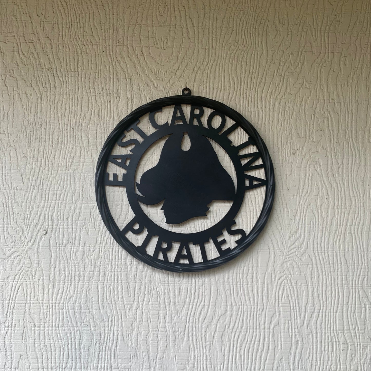 EAST CAROLINA CUSTOM BLACK METAL VINTAGE CRAFT WALL ART TEAM SIGN HANDMADE