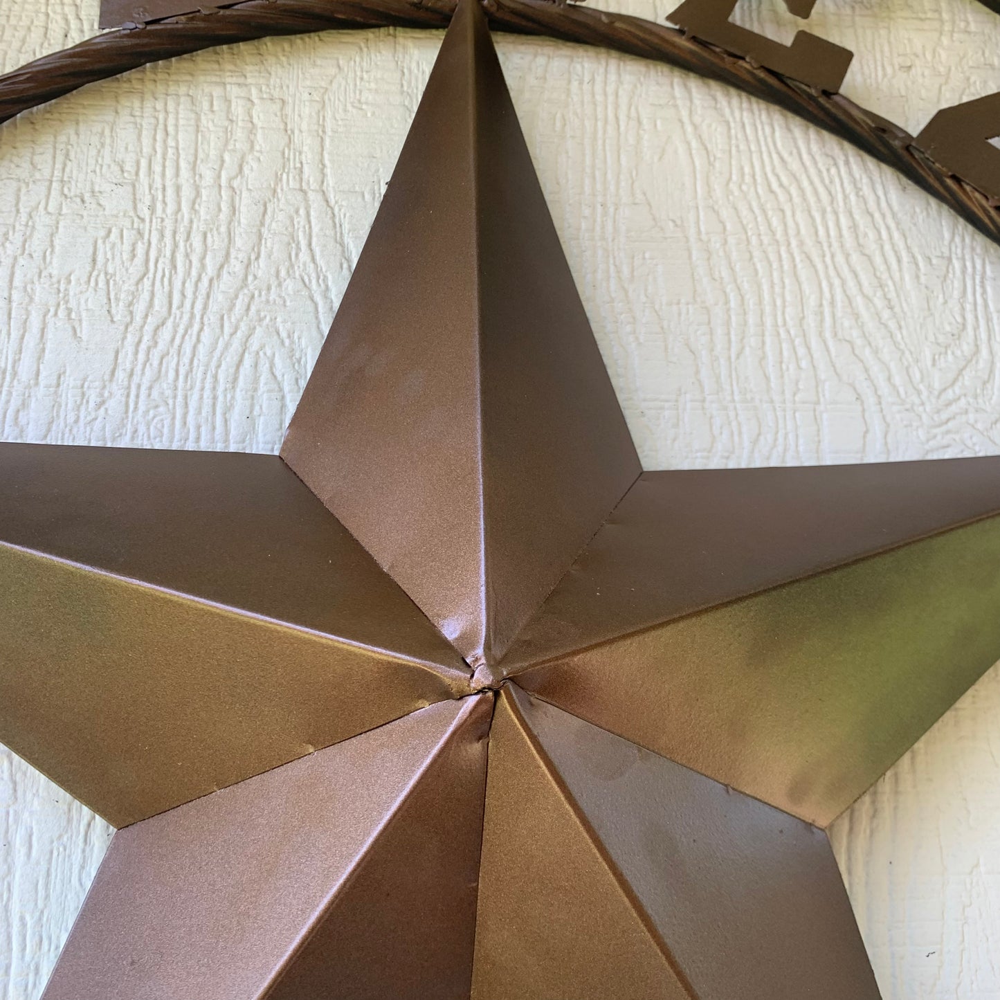 PEREZ CUSTOM STAR NAME BARN METAL STAR 3d TWISTED ROPE RING WESTERN HOME DECOR RUSTIC  BRONZE HANDMADE 24",32",34",36",40",42",44",46",50"