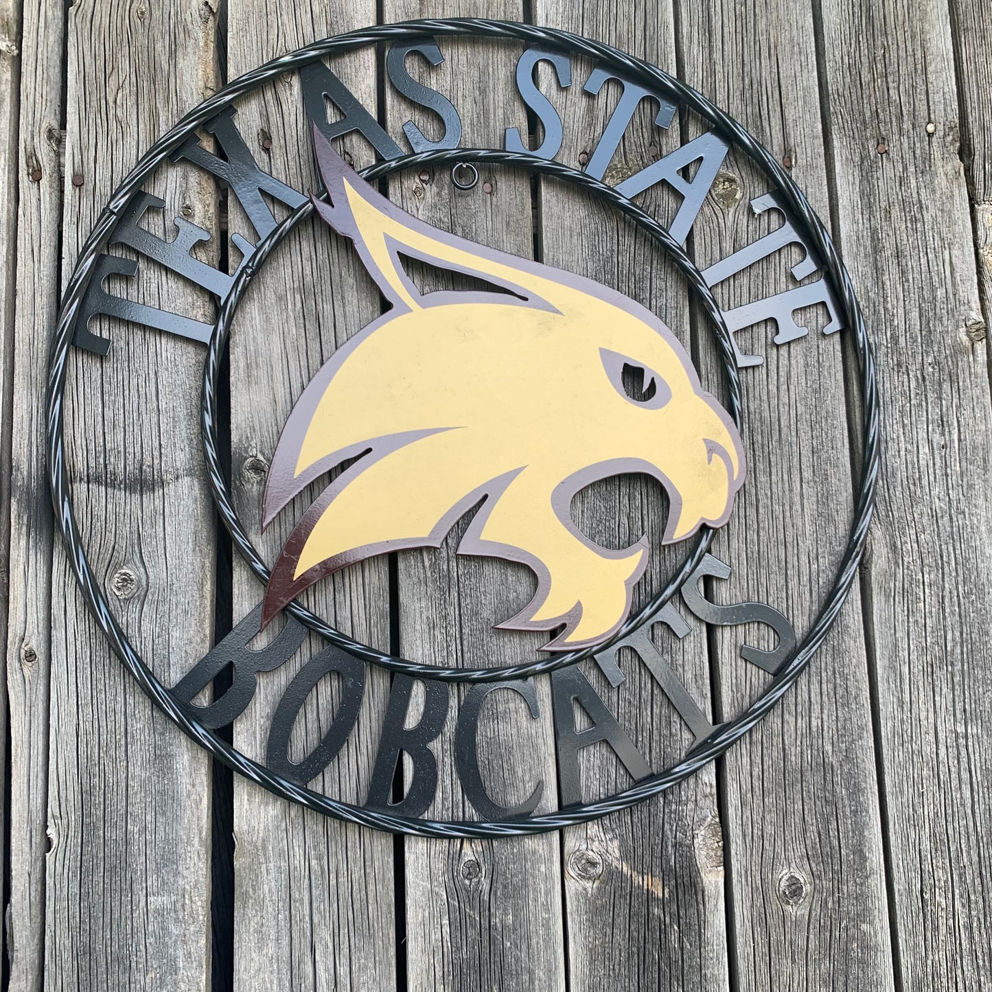 12",18",24",32",36" TEXAS STATE BOBCATS CUSTOM METAL VINTAGE CRAFT TEAM SIGN WESTERN HOME DECOR HANDMADE