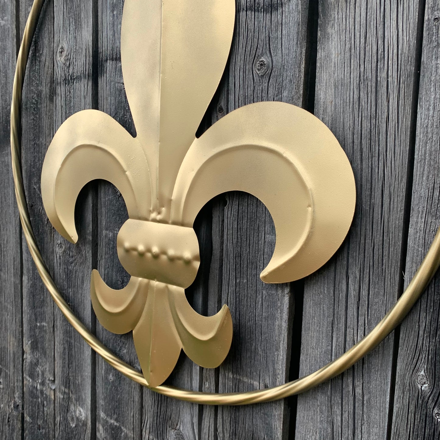 24" GOLD FLEUR DE LIS METAL SIGN WESTERN HOME DECOR HANDMADE NEW ART #EH10149