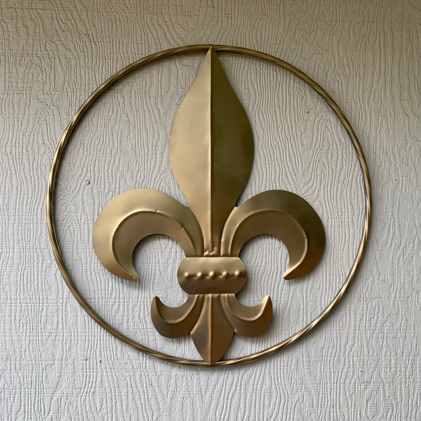 24" GOLD FLEUR DE LIS METAL SIGN WESTERN HOME DECOR HANDMADE NEW ART #EH10149