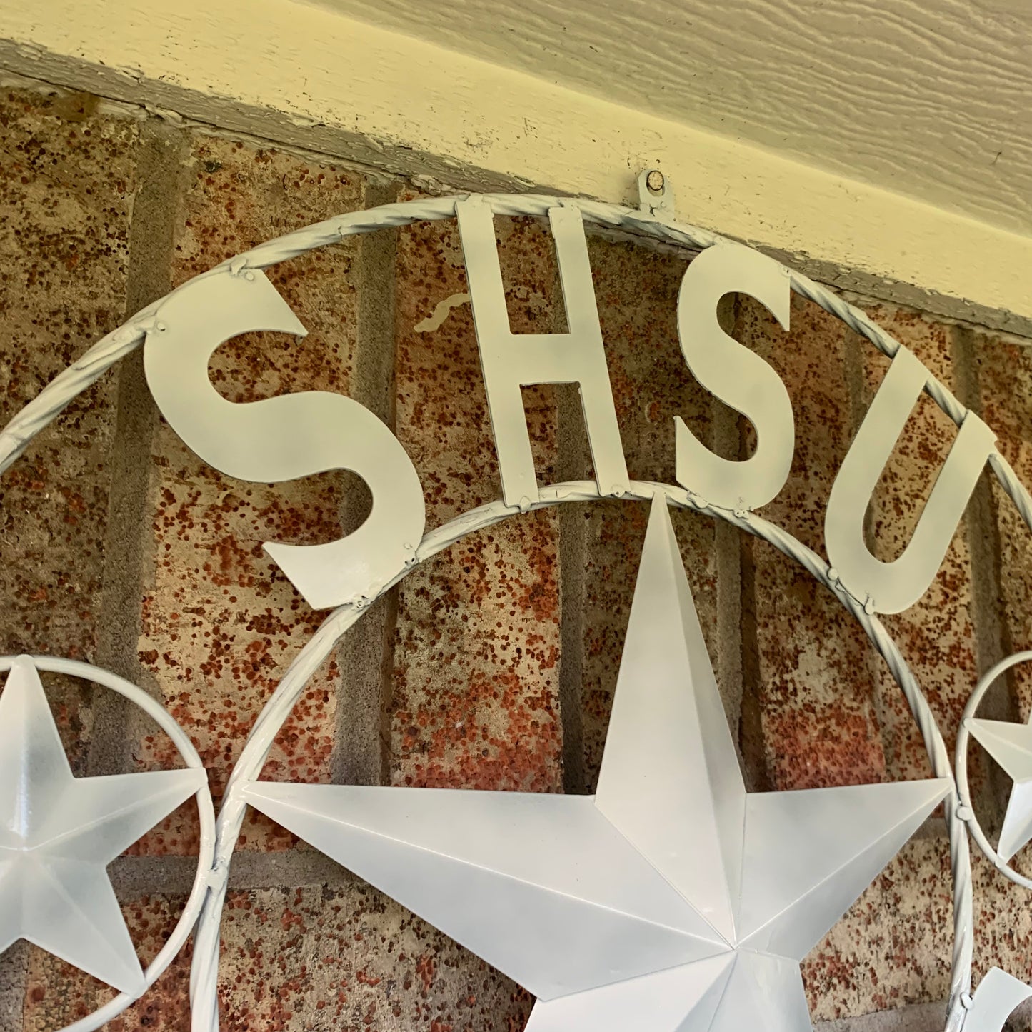 24",32" SHSU SAM HOUSTON BEARKATS RUSTIC WHITE METAL CUSTOM VINTAGE CRAFT RUSTIC BLACK TEAM STAR HANDMADE