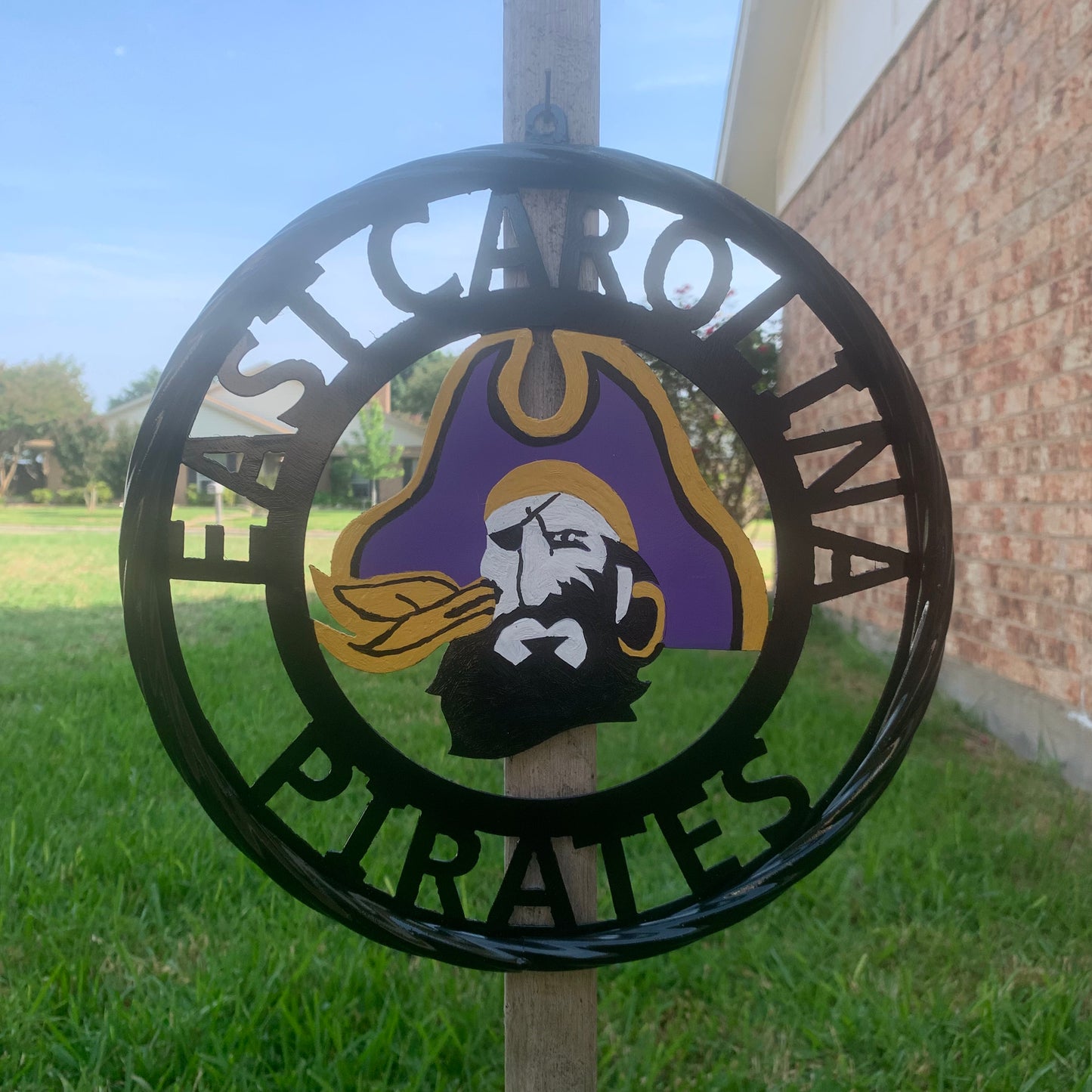 EAST CAROLINA CUSTOM METAL VINTAGE CRAFT SIGN TEAM ART WESTERN HOME DECOR HANDMADE