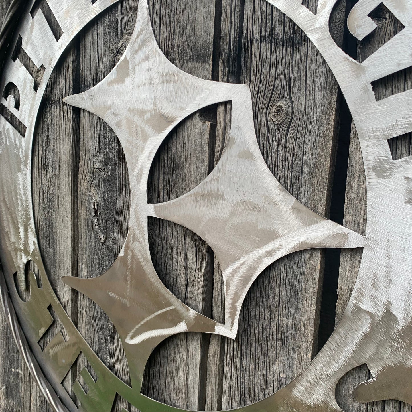 PITTSBURGH STEELERS CUSTOM RAW METAL VINTAGE CRAFT TEAM SIGN HANDMADE