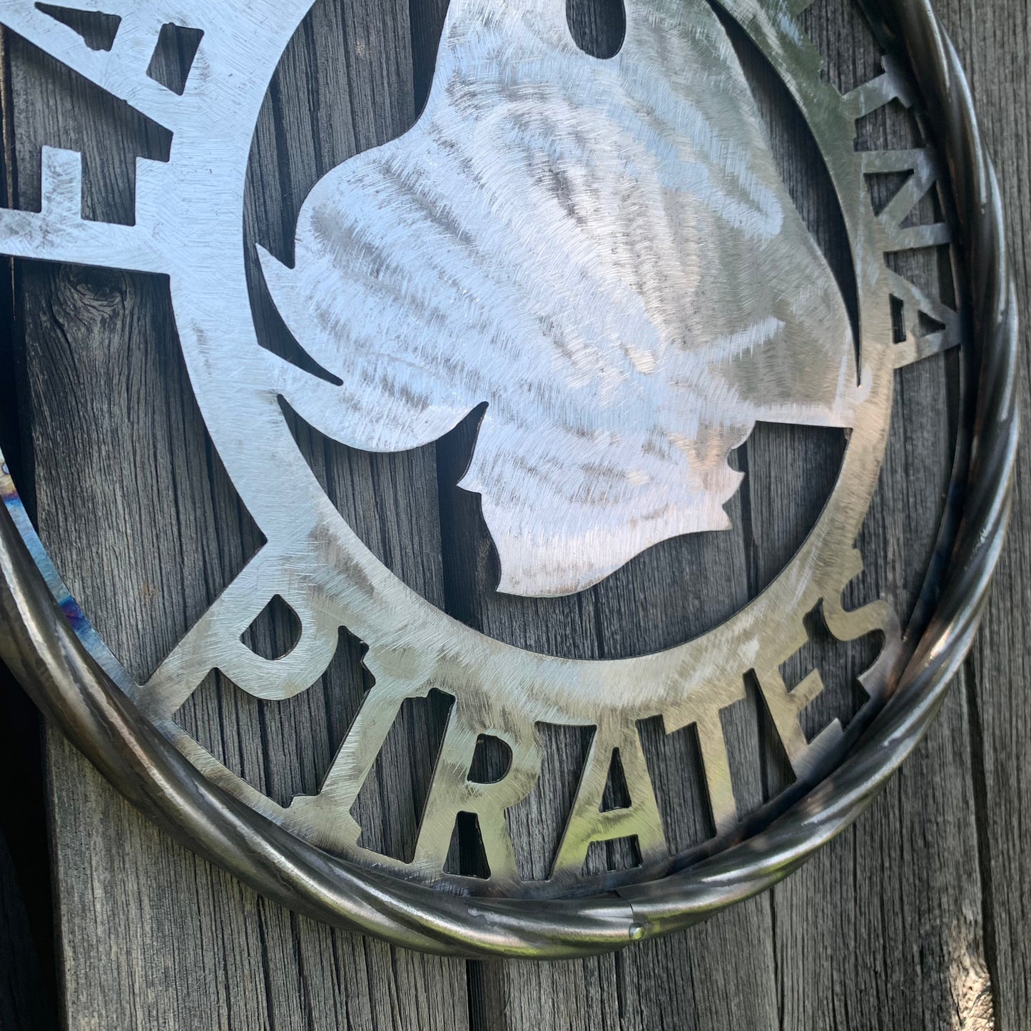 EAST CAROLINA CUSTOM RAW METAL VINTAGE CRAFT WALL ART TEAM SIGN HANDMADE