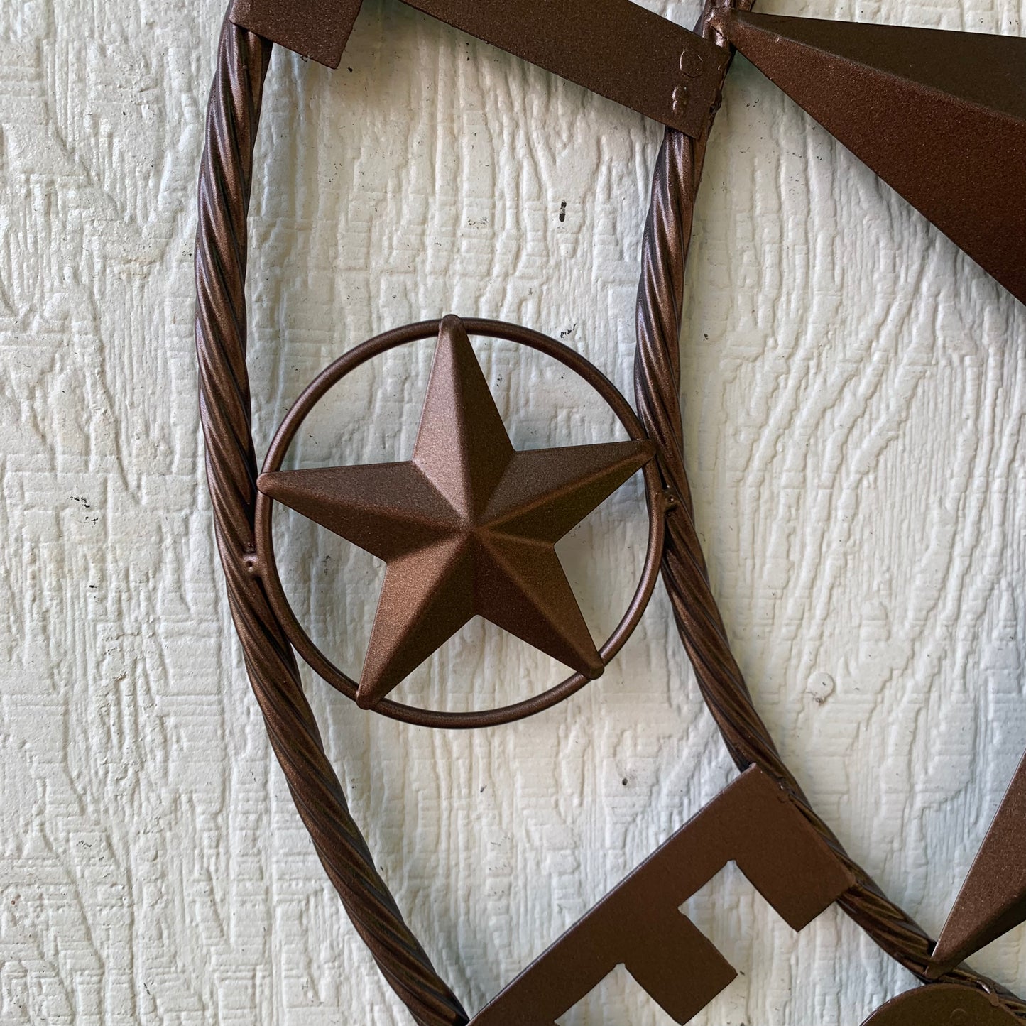 GUZMAN STYLE CUSTOM STAR NAME BARN METAL STAR 3d TWISTED ROPE RING WESTERN HOME DECOR RUSTIC  BRONZE HANDMADE 24",32",34",36",40",42",44",46",50"