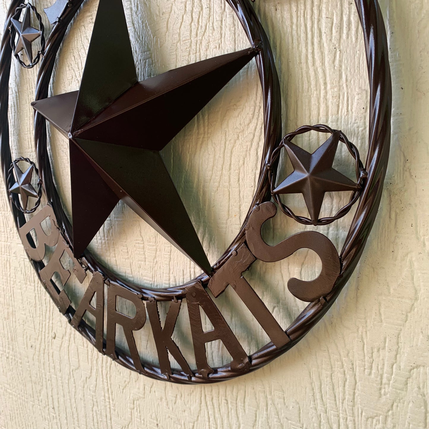 18" SHSU SAM HOUSTON BEARKATS RUSTIC BRONZE COPPER METAL CUSTOM VINTAGE CRAFT RUSTIC BROWN TEAM STAR HANDMADE
