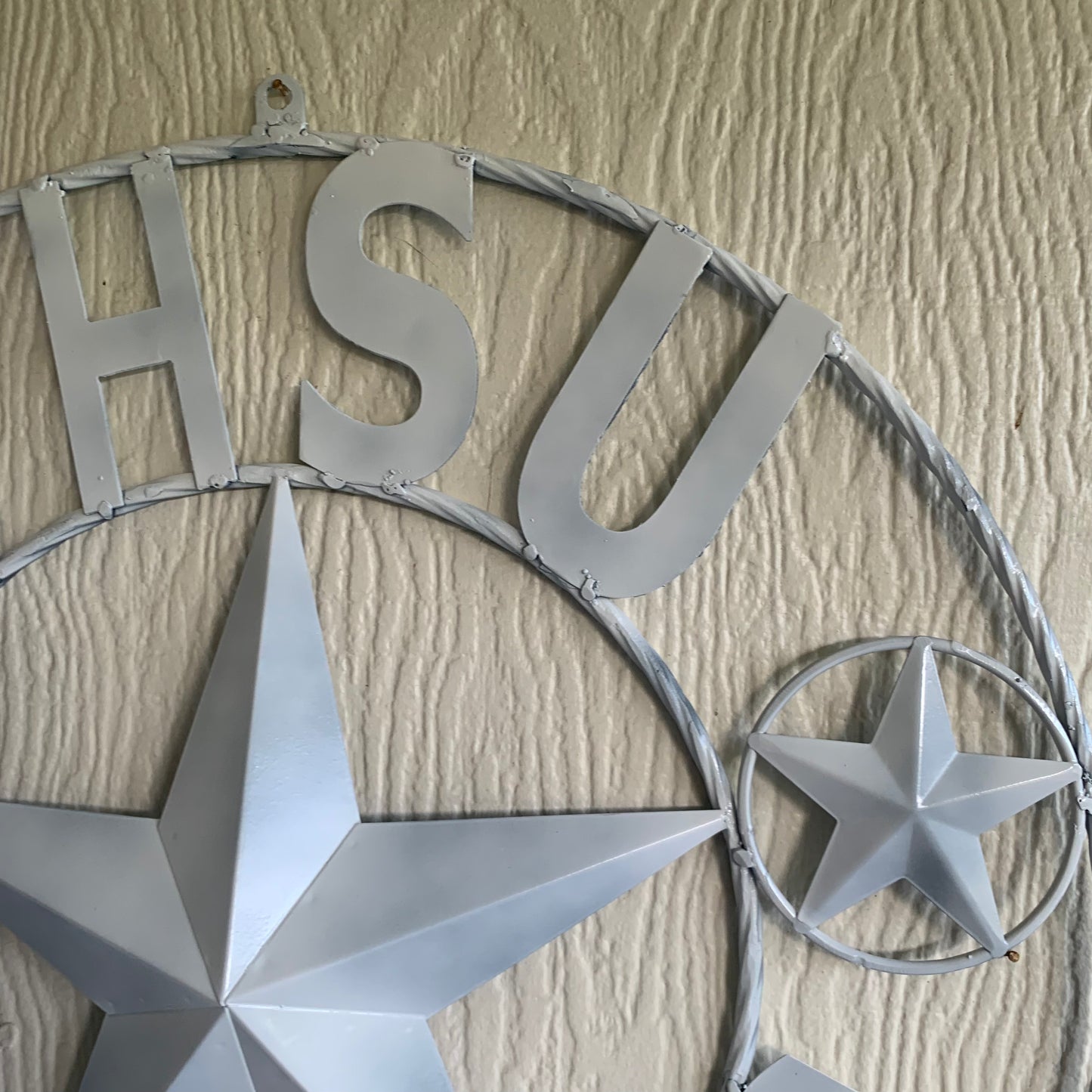 24",32" SHSU SAM HOUSTON BEARKATS RUSTIC WHITE METAL CUSTOM VINTAGE CRAFT RUSTIC BLACK TEAM STAR HANDMADE