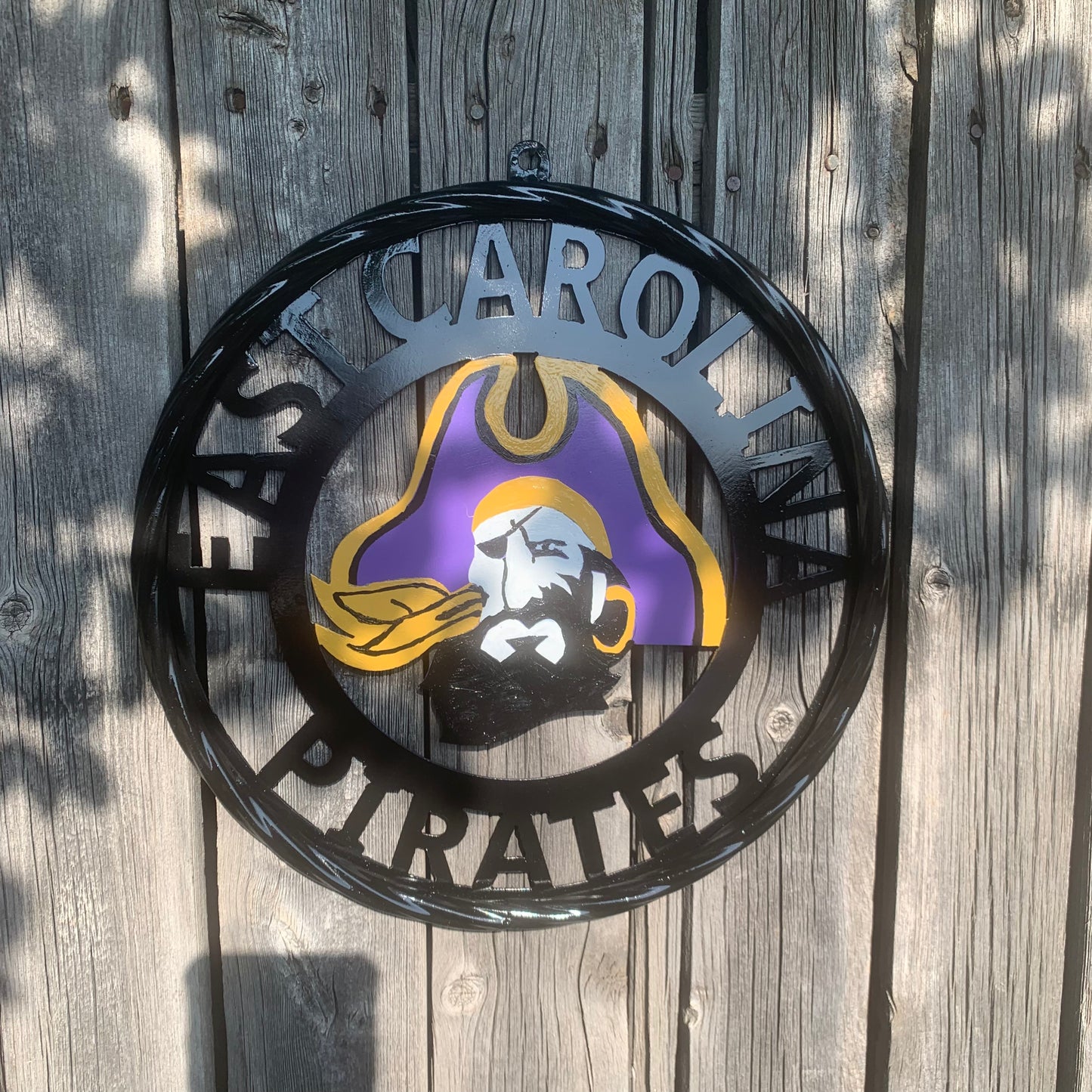 EAST CAROLINA CUSTOM METAL VINTAGE CRAFT SIGN TEAM ART WESTERN HOME DECOR HANDMADE