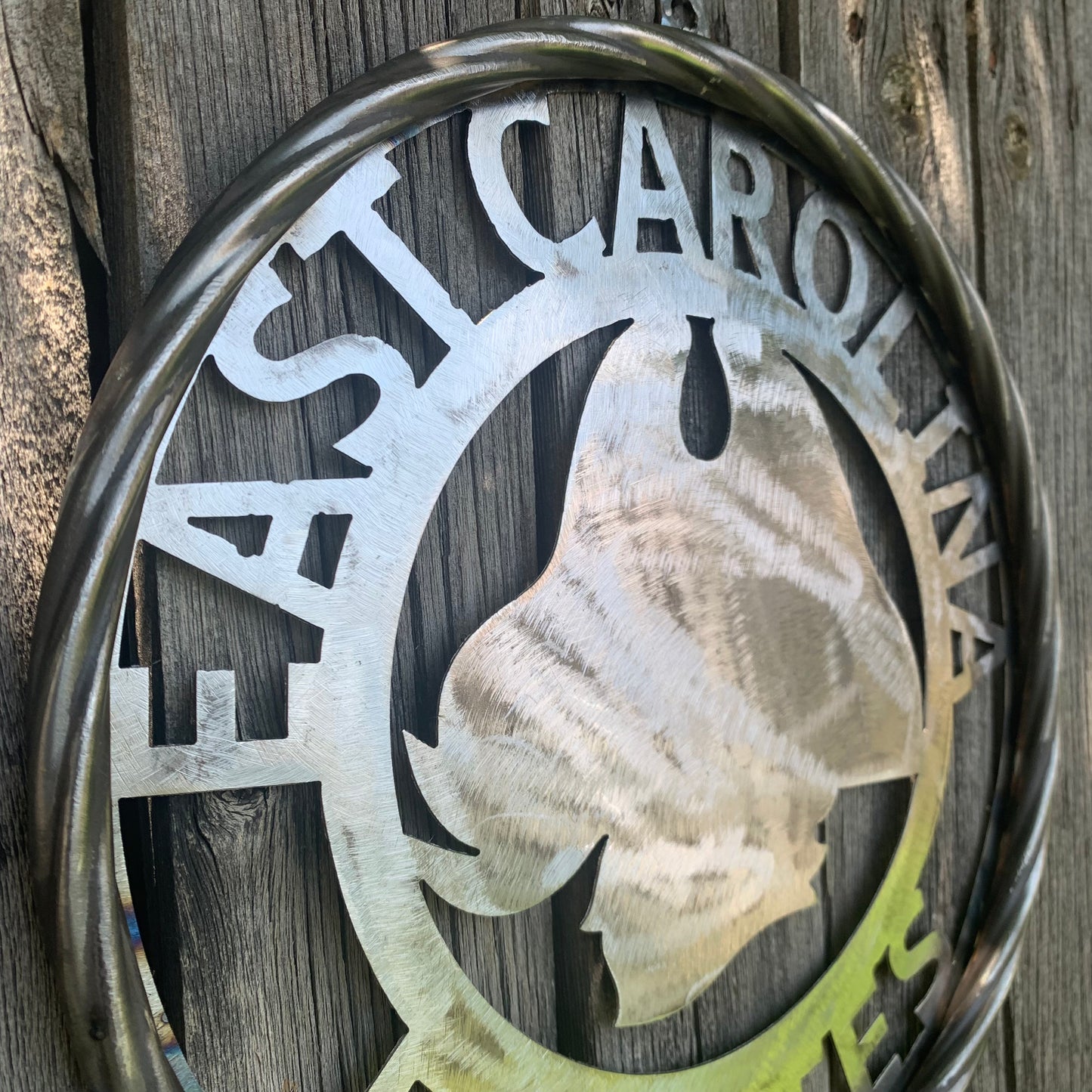 EAST CAROLINA CUSTOM RAW METAL VINTAGE CRAFT WALL ART TEAM SIGN HANDMADE