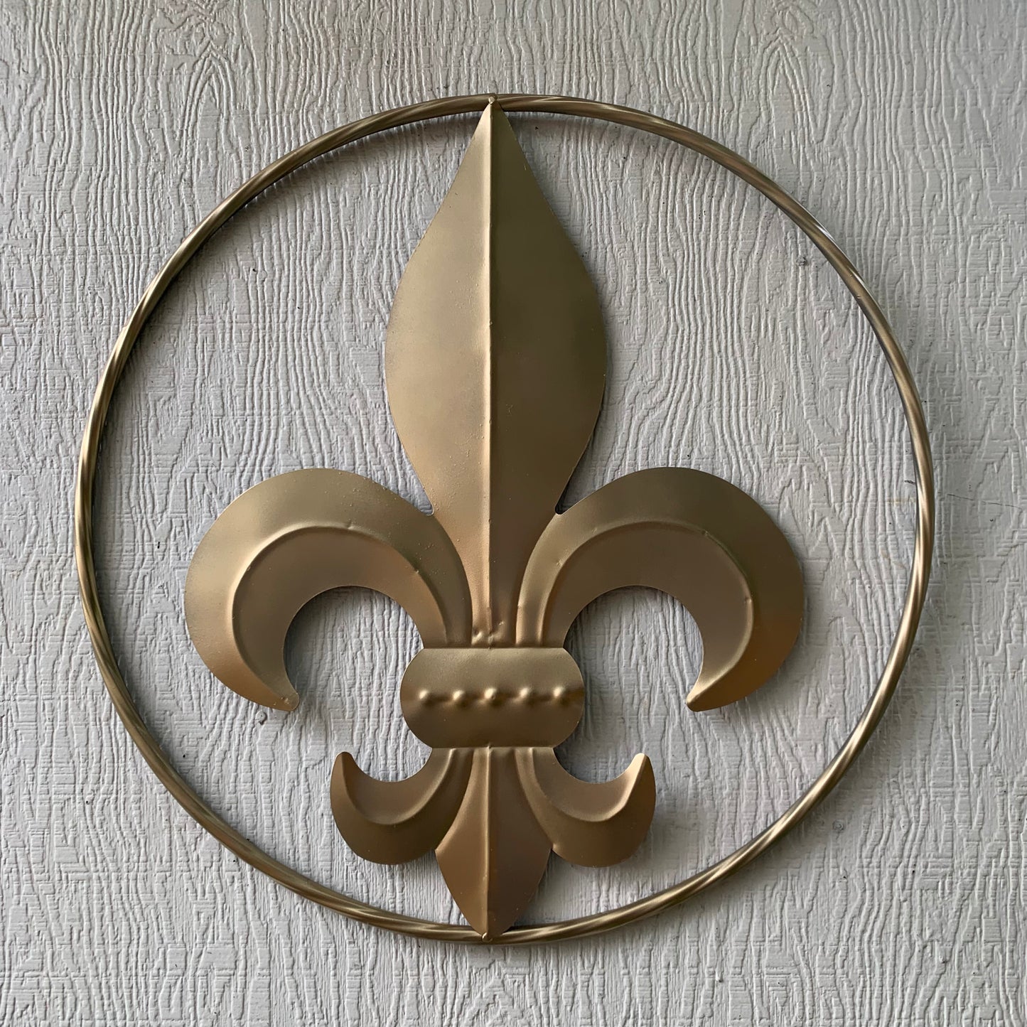 24" GOLD FLEUR DE LIS METAL SIGN WESTERN HOME DECOR HANDMADE NEW ART #EH10149