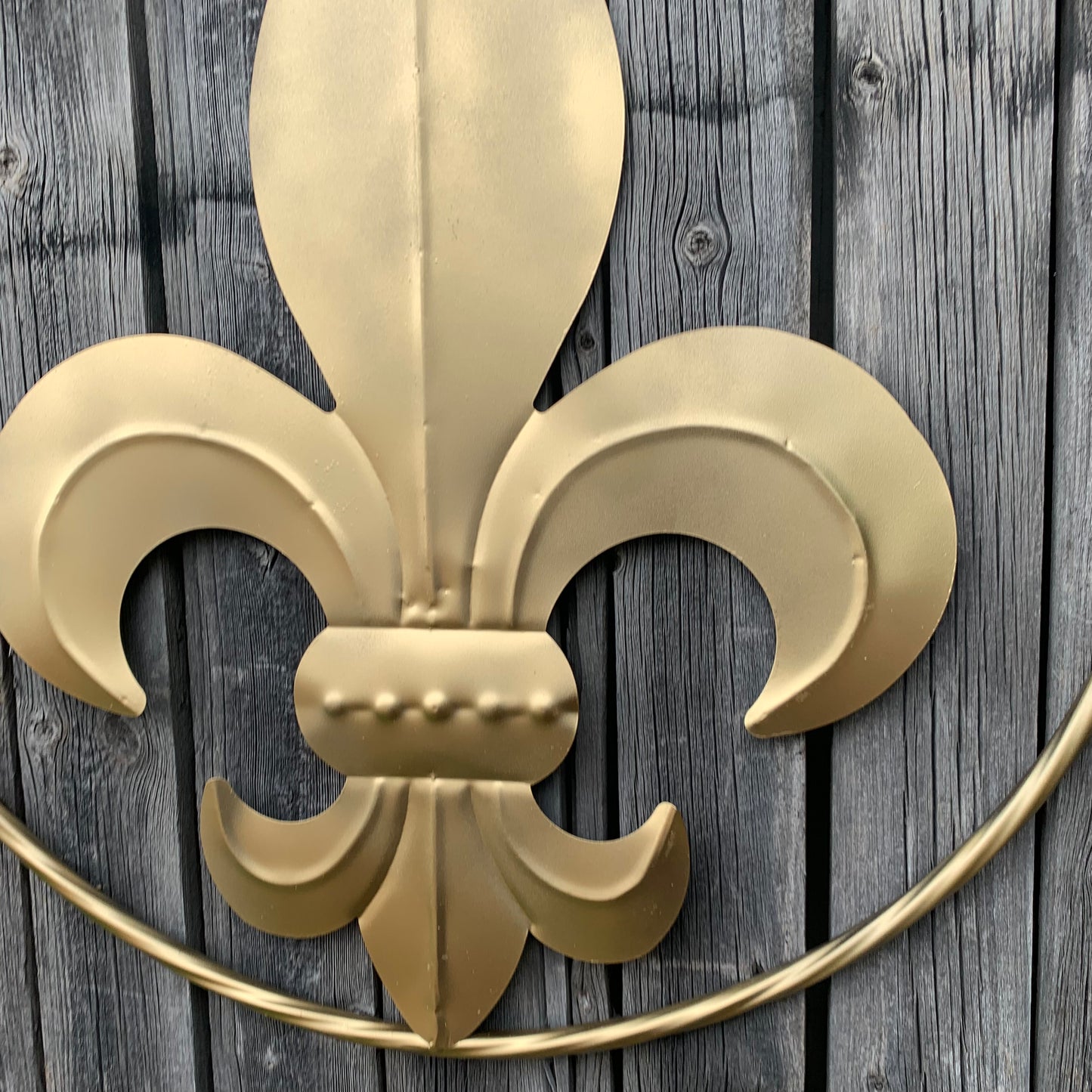 24" GOLD FLEUR DE LIS METAL SIGN WESTERN HOME DECOR HANDMADE NEW ART #EH10149