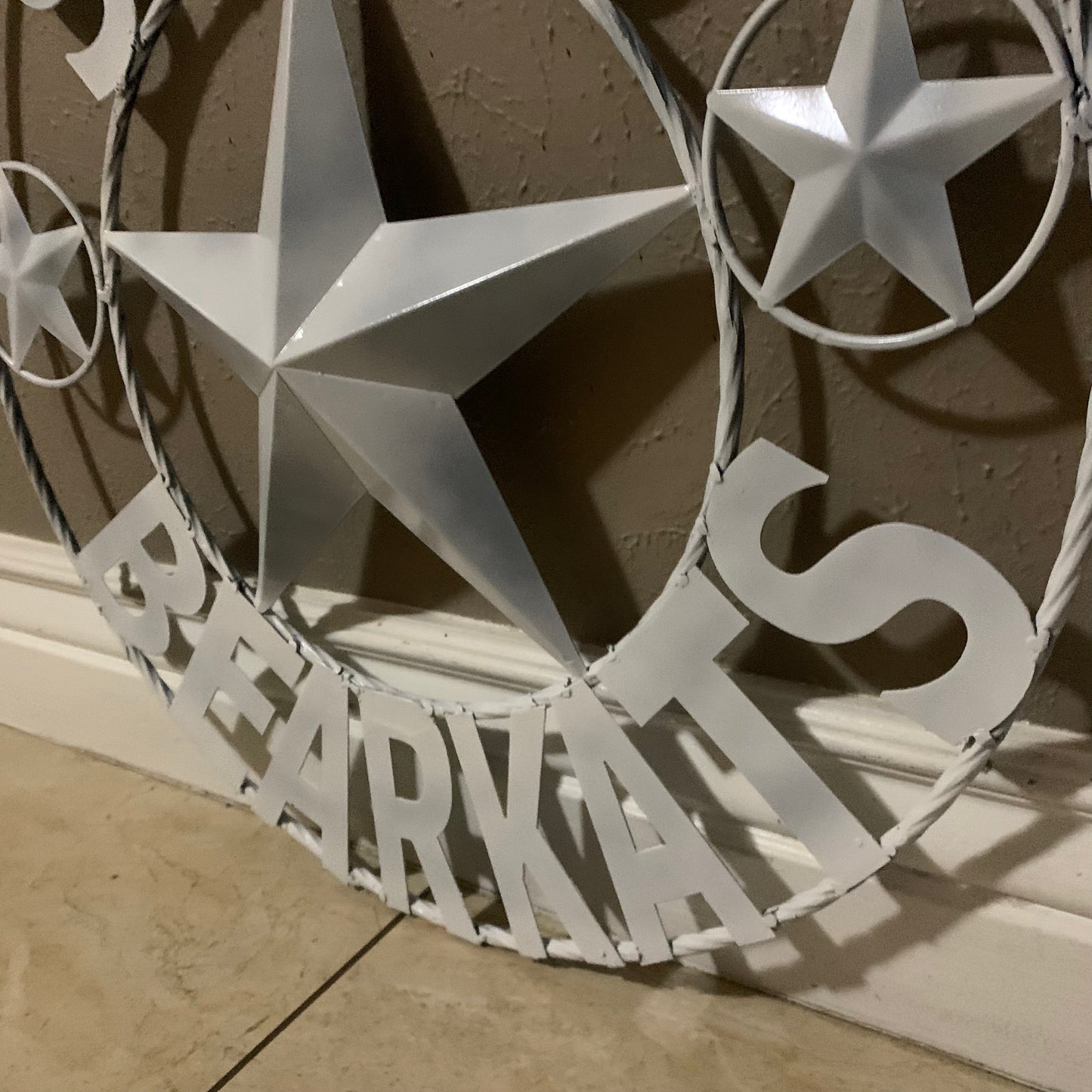24",32" SHSU SAM HOUSTON BEARKATS RUSTIC WHITE METAL CUSTOM VINTAGE CRAFT RUSTIC BLACK TEAM STAR HANDMADE