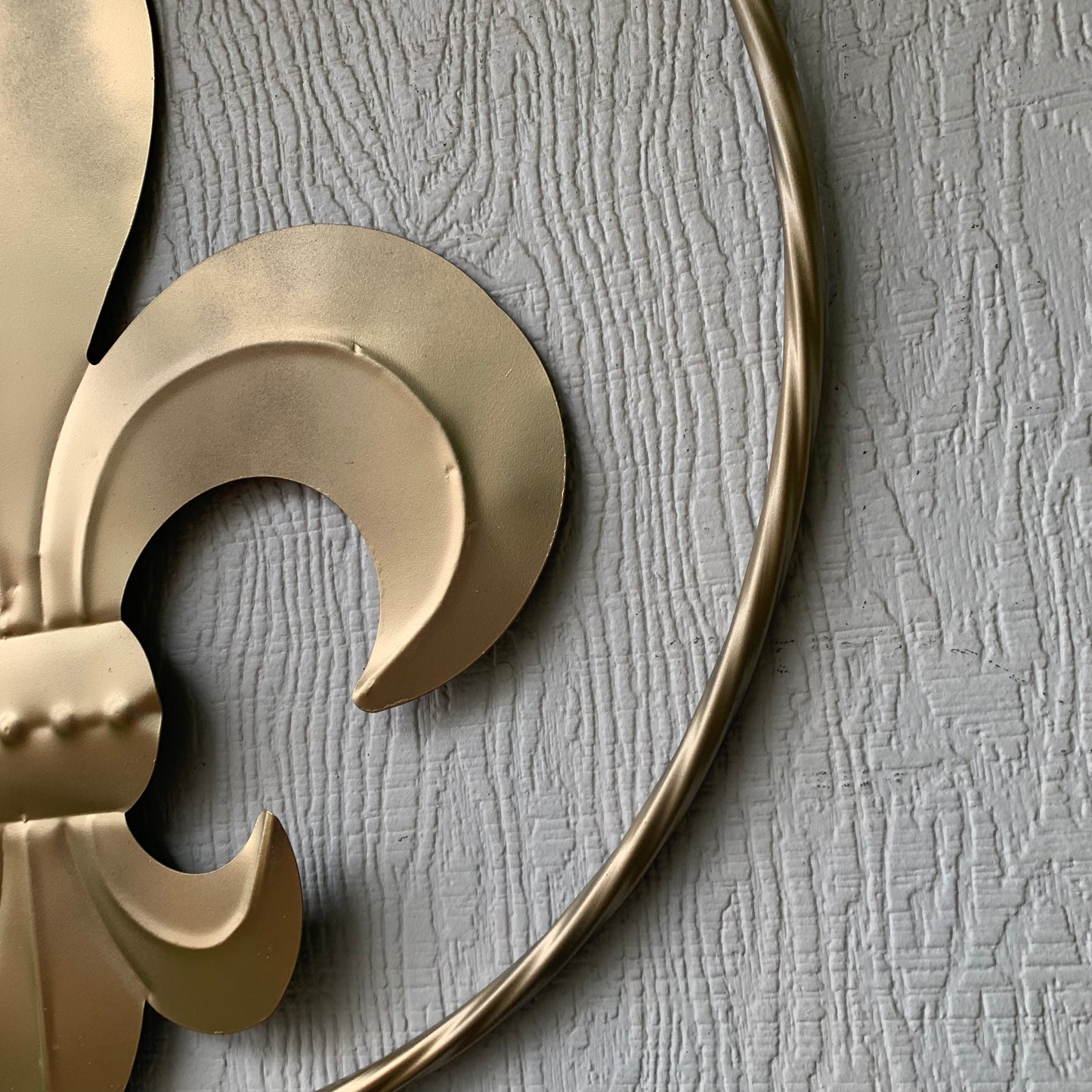 24" GOLD FLEUR DE LIS METAL SIGN WESTERN HOME DECOR HANDMADE NEW ART #EH10149