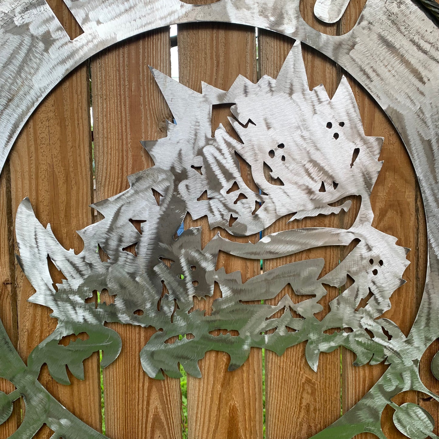 32" TCU HORNED FROGS CUSTOM RAW METAL VINTAGE CRAFT WIDE BAND RING TEAM SIGN HANDMADE