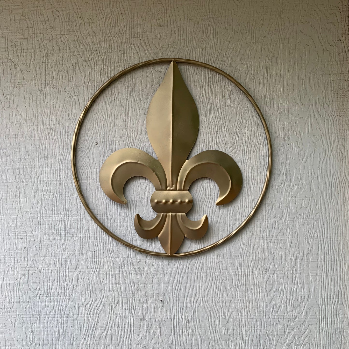 24" GOLD FLEUR DE LIS METAL SIGN WESTERN HOME DECOR HANDMADE NEW ART #EH10149