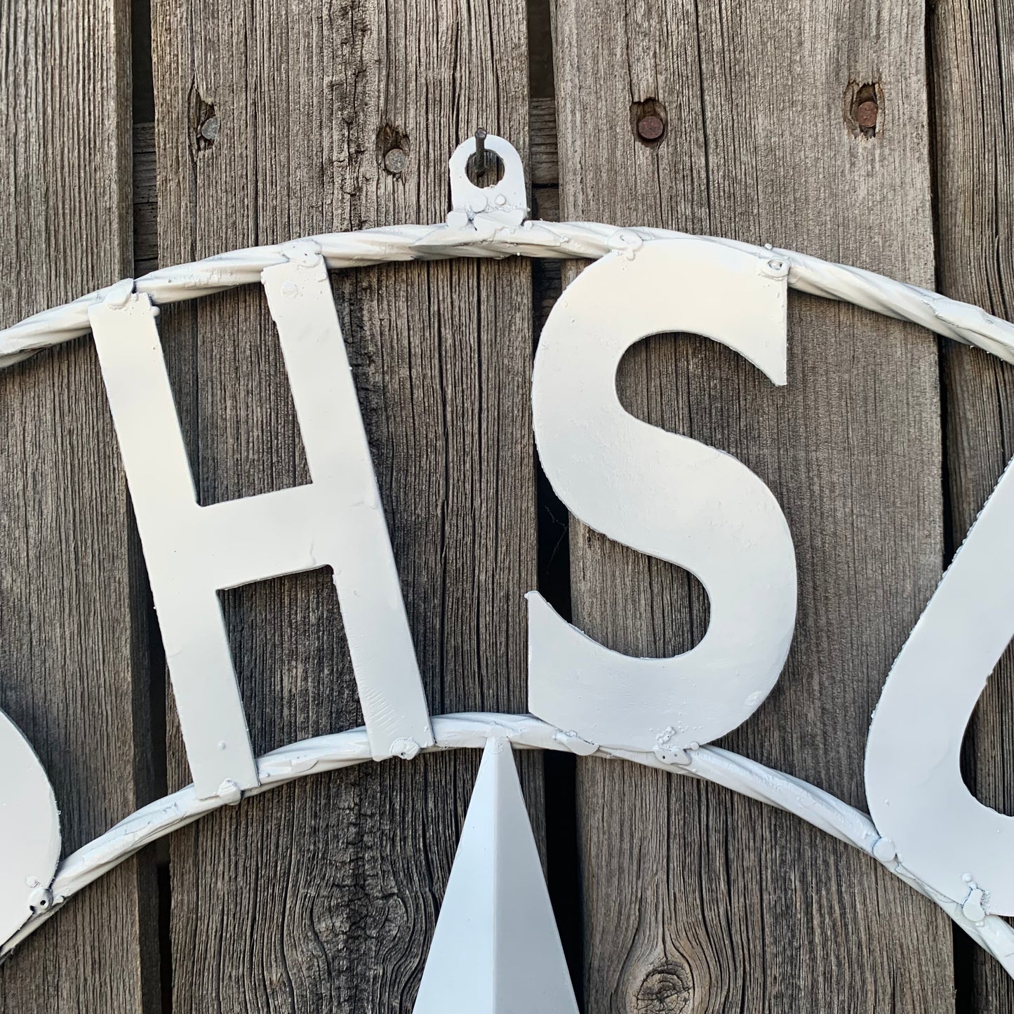 24",32" SHSU SAM HOUSTON BEARKATS RUSTIC WHITE METAL CUSTOM VINTAGE CRAFT RUSTIC BLACK TEAM STAR HANDMADE