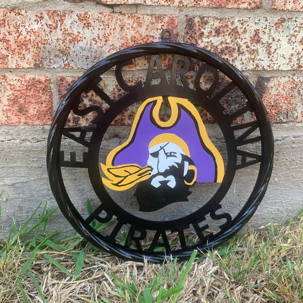 EAST CAROLINA CUSTOM METAL VINTAGE CRAFT SIGN TEAM ART WESTERN HOME DECOR HANDMADE