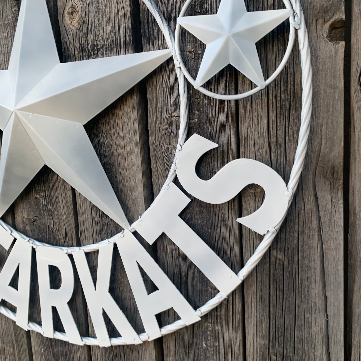 24",32" SHSU SAM HOUSTON BEARKATS RUSTIC WHITE METAL CUSTOM VINTAGE CRAFT RUSTIC BLACK TEAM STAR HANDMADE