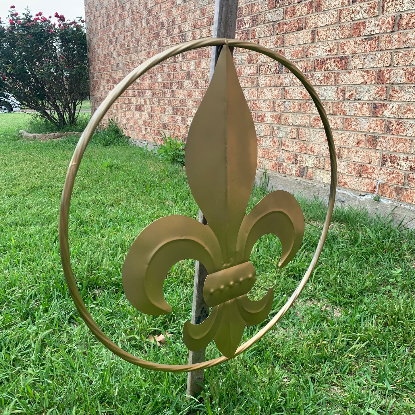 24" GOLD FLEUR DE LIS METAL SIGN WESTERN HOME DECOR HANDMADE NEW ART #EH10149