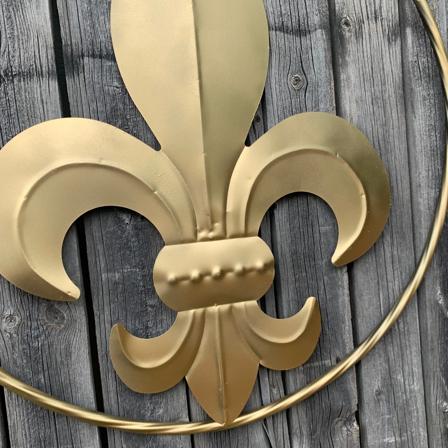 24" GOLD FLEUR DE LIS METAL SIGN WESTERN HOME DECOR HANDMADE NEW ART #EH10149
