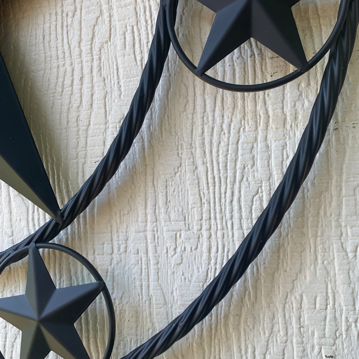 RAWHIDE STYLE CUSTOM STAR RUSTIC BLACK NAME BARN METAL STAR 3d TWISTED ROPE RING WESTERN HOME DECOR HANDMADE