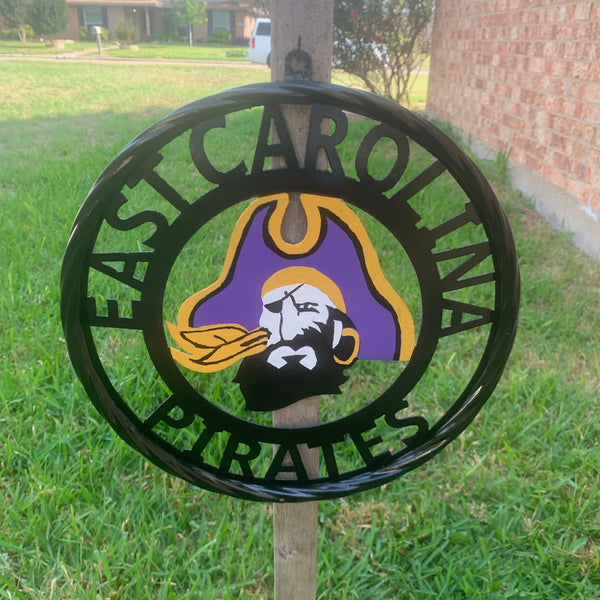 EAST CAROLINA CUSTOM METAL VINTAGE CRAFT SIGN TEAM ART WESTERN HOME DECOR HANDMADE