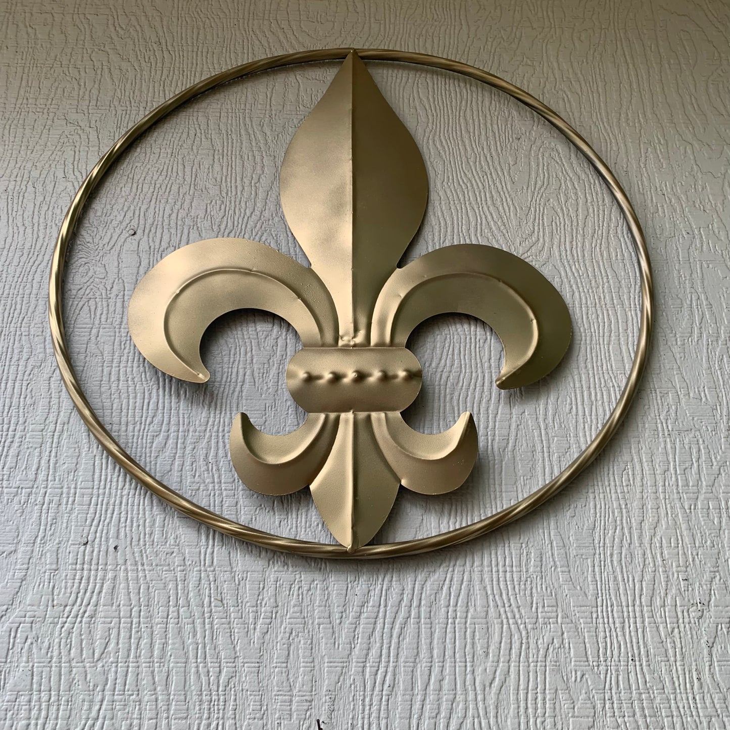 24" GOLD FLEUR DE LIS METAL SIGN WESTERN HOME DECOR HANDMADE NEW ART #EH10149