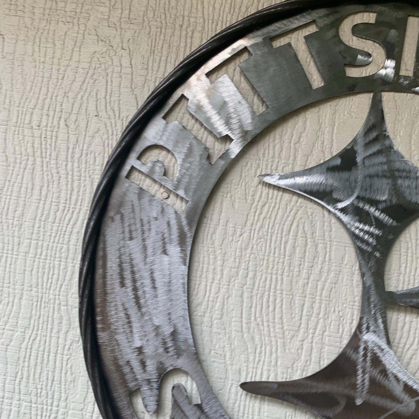 PITTSBURGH STEELERS CUSTOM RAW METAL VINTAGE CRAFT TEAM SIGN HANDMADE