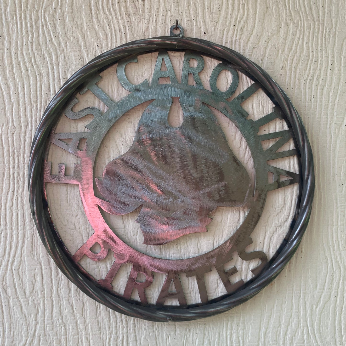 EAST CAROLINA CUSTOM RAW METAL VINTAGE CRAFT WALL ART TEAM SIGN HANDMADE